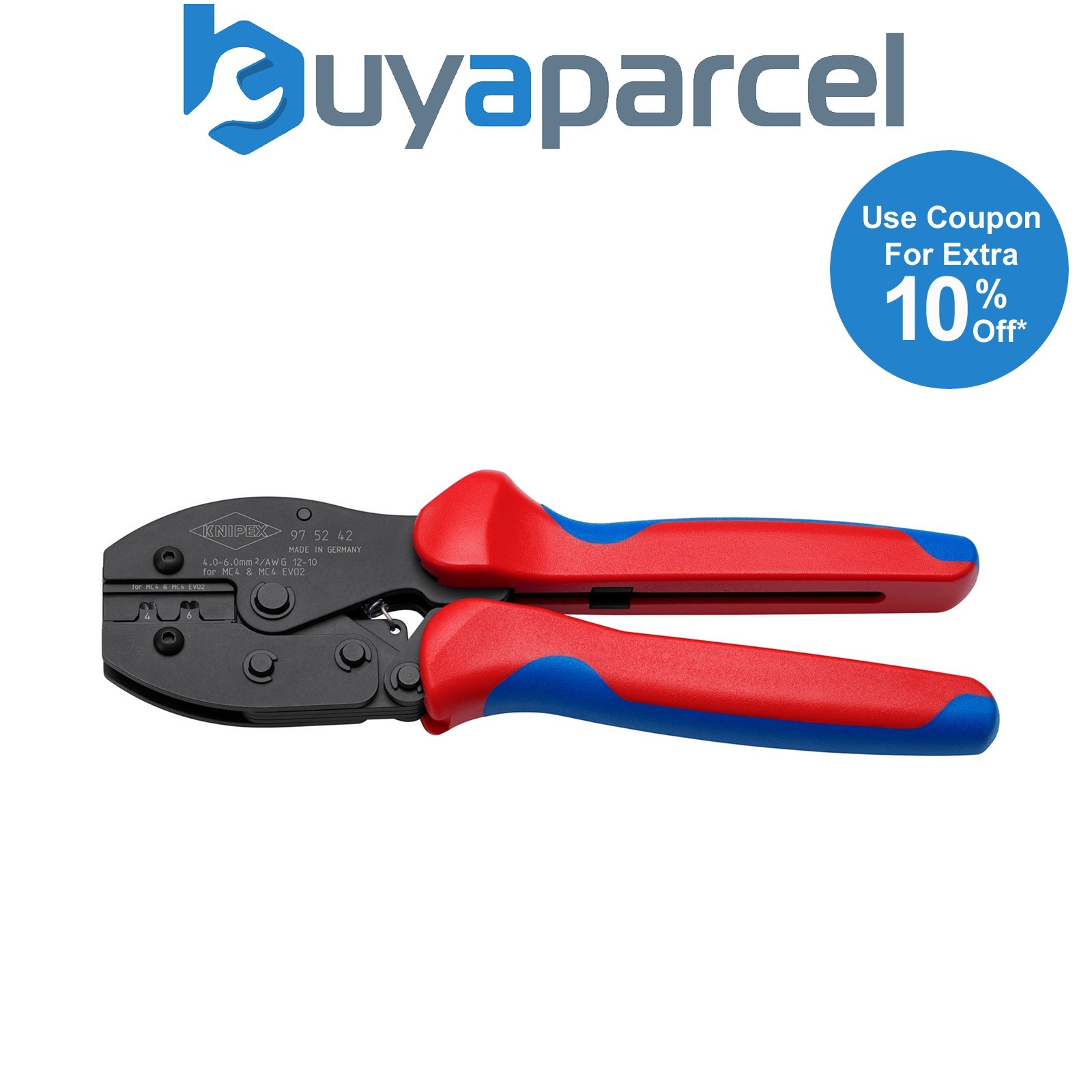 Draper 18146 KNIPEX 97 52 42 SB PreciForce Crimping Pliers for MC4/MC4 EVO, 220m
