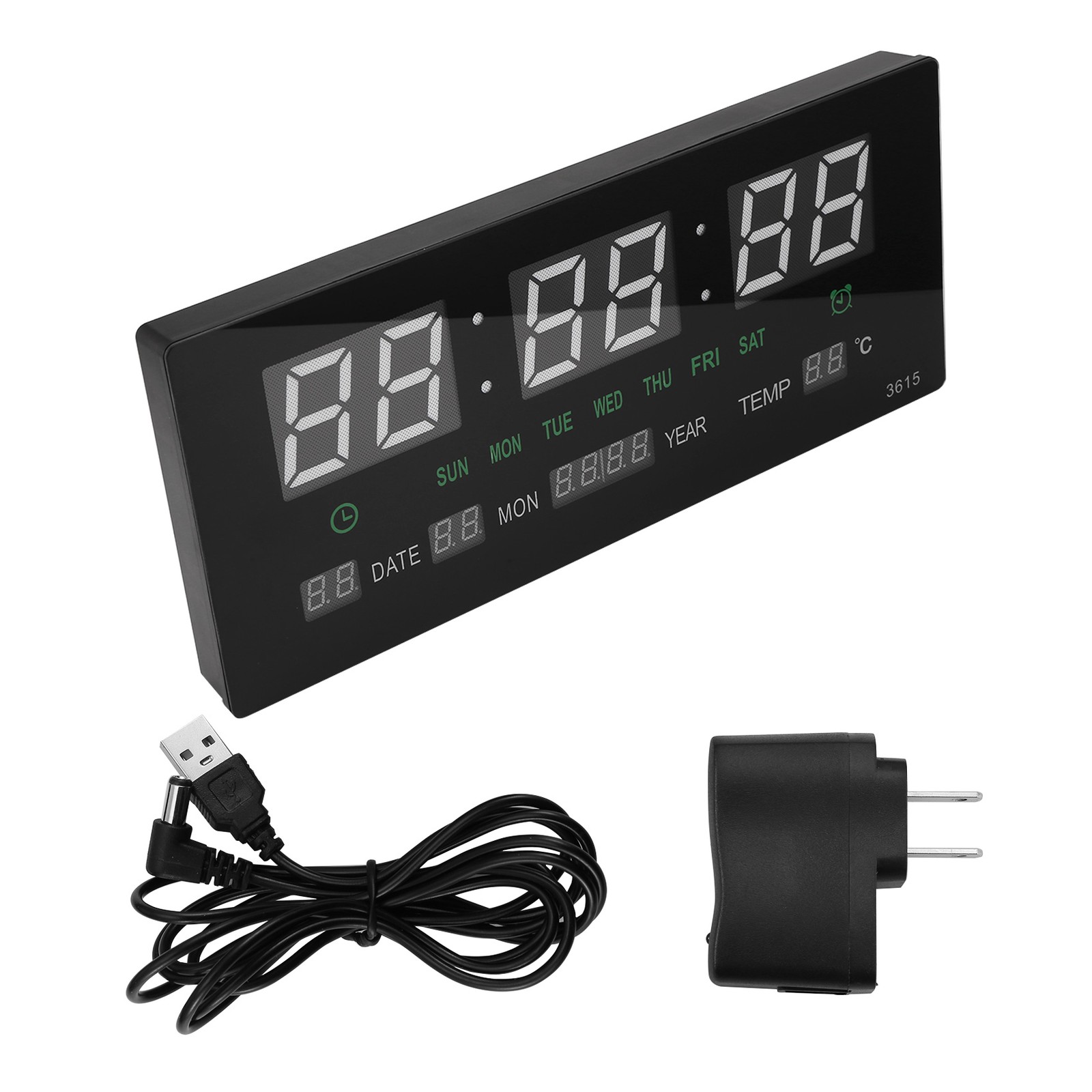 LED Calendar Electronic Clock Digital Wall Clock Alarm Hourly7336