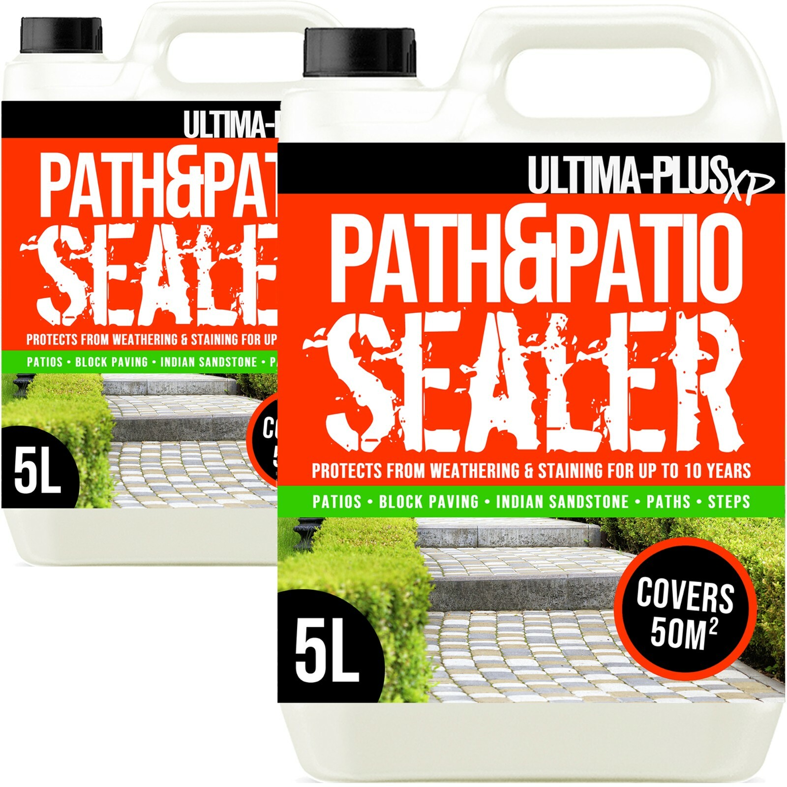 Ultima Plus Patio Sealer Drive Way Paths Indian Stone Concrete Slabs Cobbles 10L