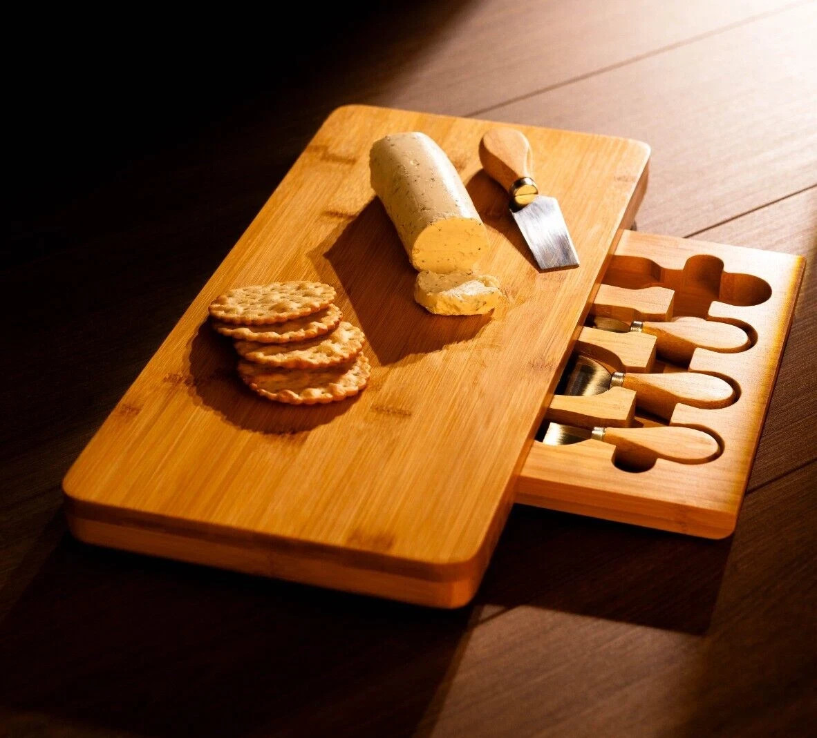 Christmas Wooden Cheese Board Large Serving Platter Cutting Tray Xmas Bamboo