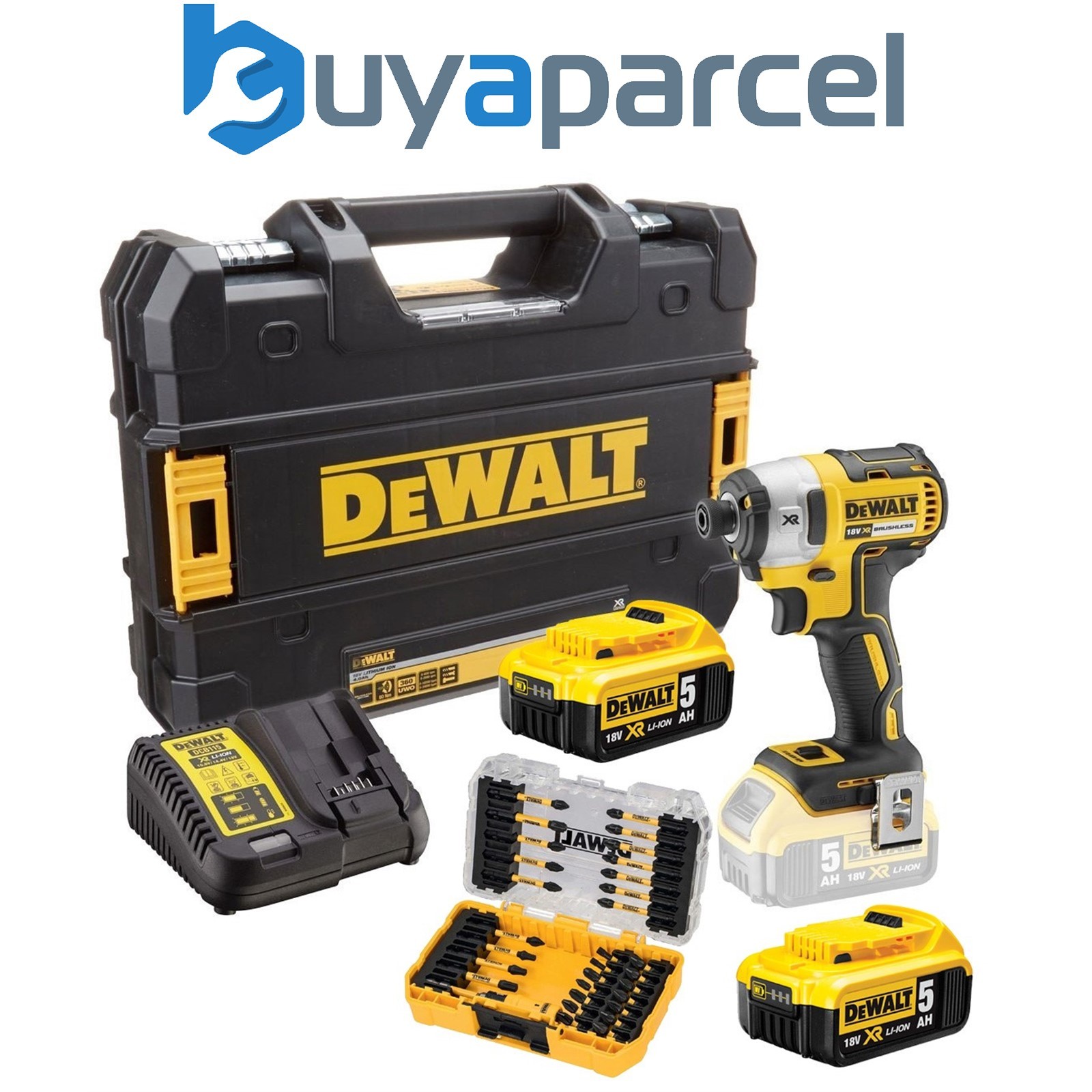 Dewalt DCF887P2 18V XR G2 Brushless 3 Speed Impact Driver - 2 x 5.0ah + 31pc Set