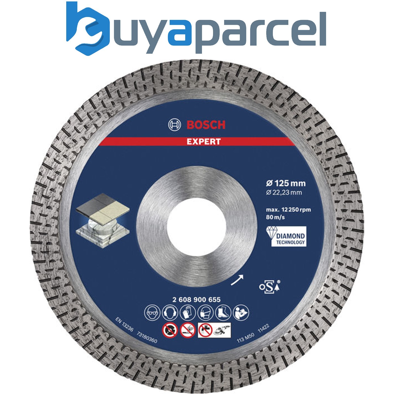 Bosch EXPERT HardCeramic Diamond Cutting Disc 125 x 2223 x 14 x 10 mm 2608900655