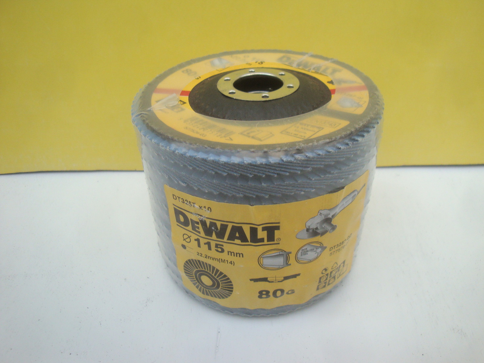 DeWalt DT3257 115mm Inox Angle Grinder Sanding Flap Discs 80 Grit X 10