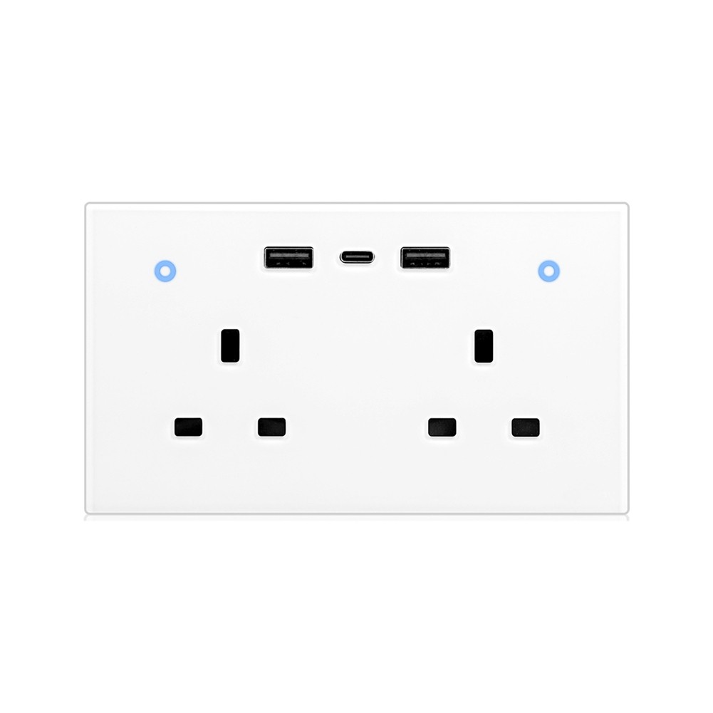 Tuya Wall Socket UK Outlet 13A  USB Type-C Charging Ports WiFi Remote7251
