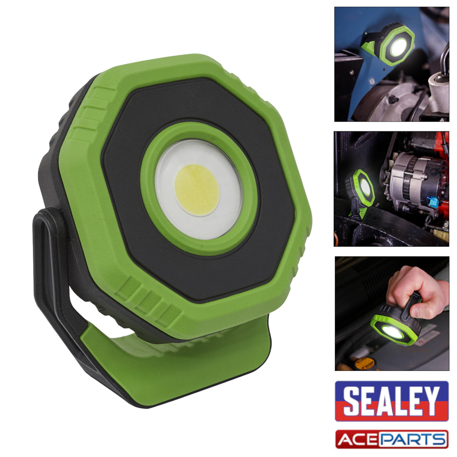 Sealey LED700P, Rechargeable Pocket Magnetic Floodlight 360° 7W COB LED - Hi-Vis