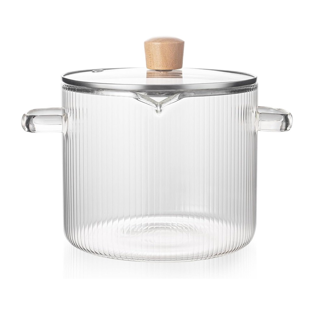 Glass Cookware Simmer Pot, Glass Cooking Pot with Lid-1.8L(60oz) Heat5410
