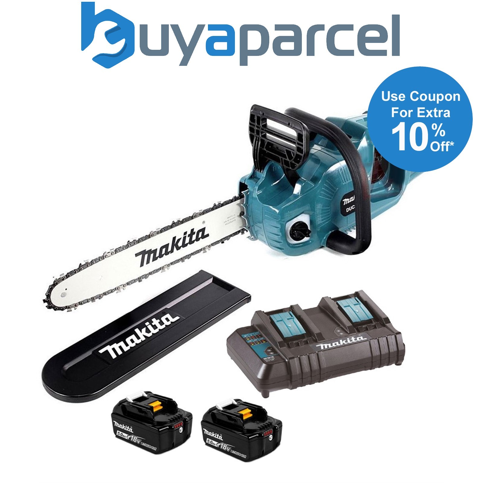 Makita DUC353CT2 Twin 18v / 36v LXT Cordless 35cm Chainsaw DUC353 2 x 5.0ah