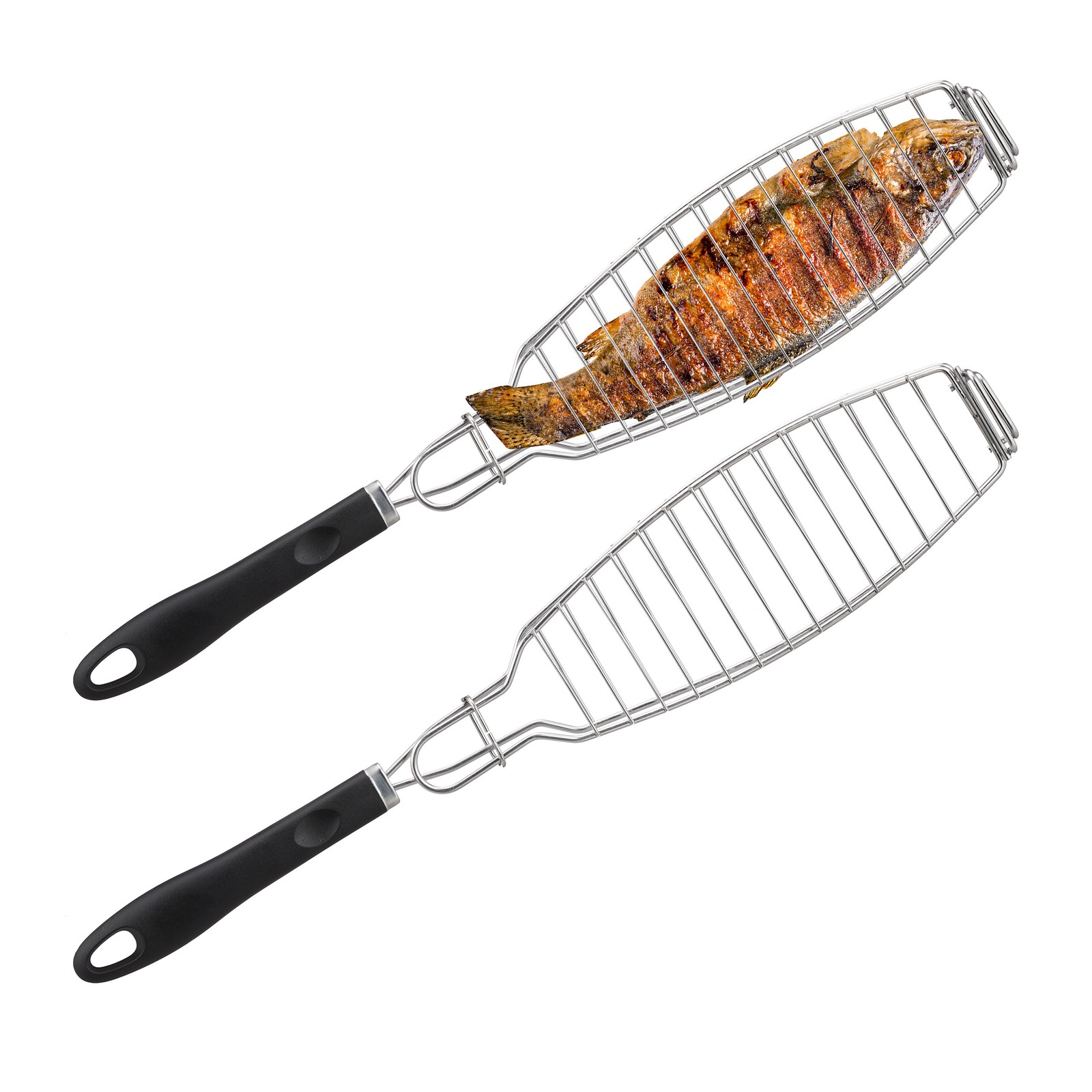 Fish Roaster Set of 2 Fish Grills Grill Fish Holder Fish Tongs