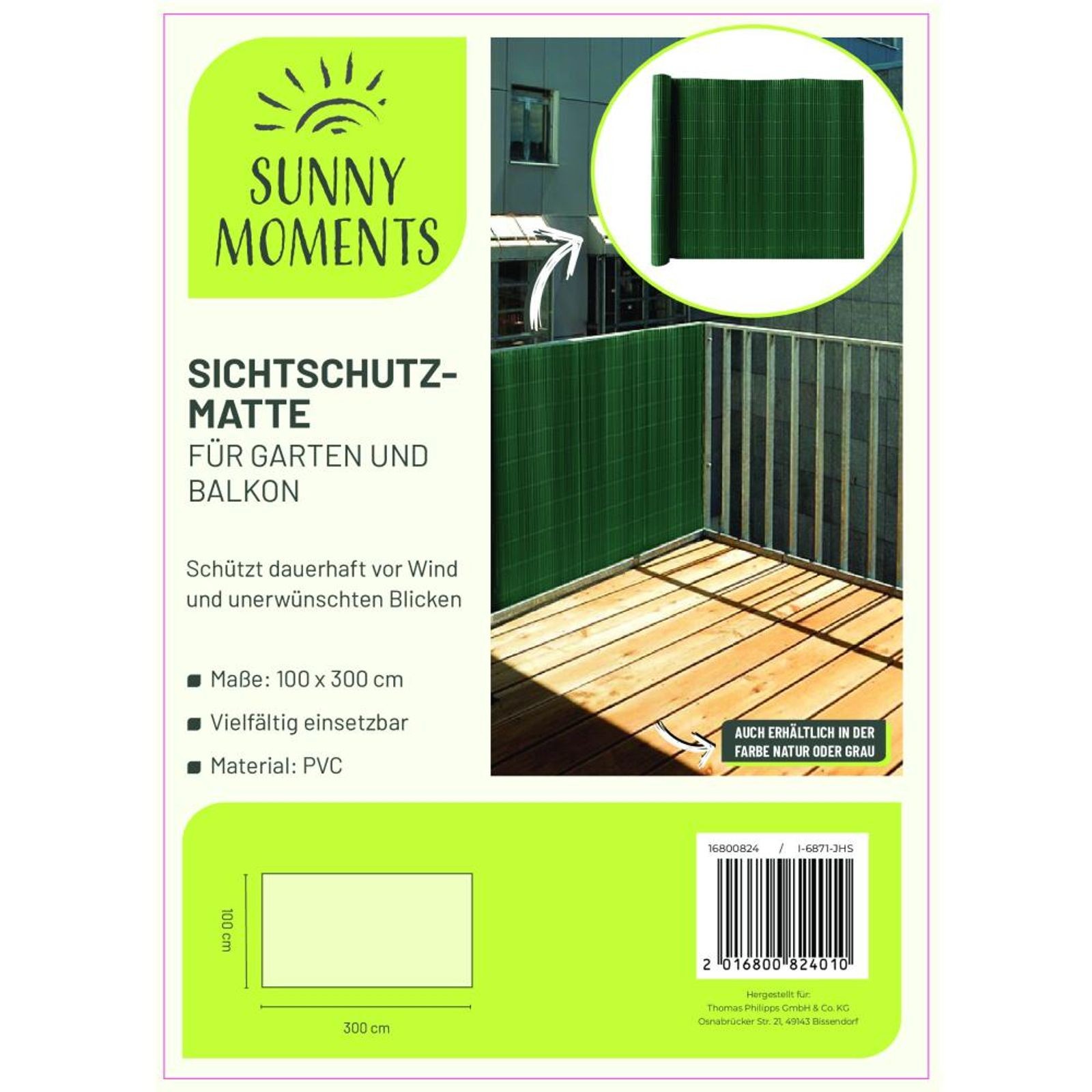 4X PVC Privacy Screen Wind Protection Fence Cover 1X3 M Balcony Garden