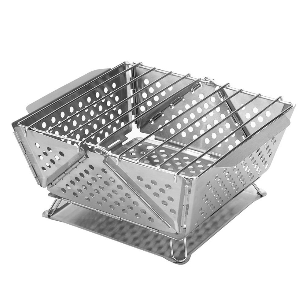 Folding BBQ Grill Fire Pit Picnic Accessories Cooking Supplies P4R37359