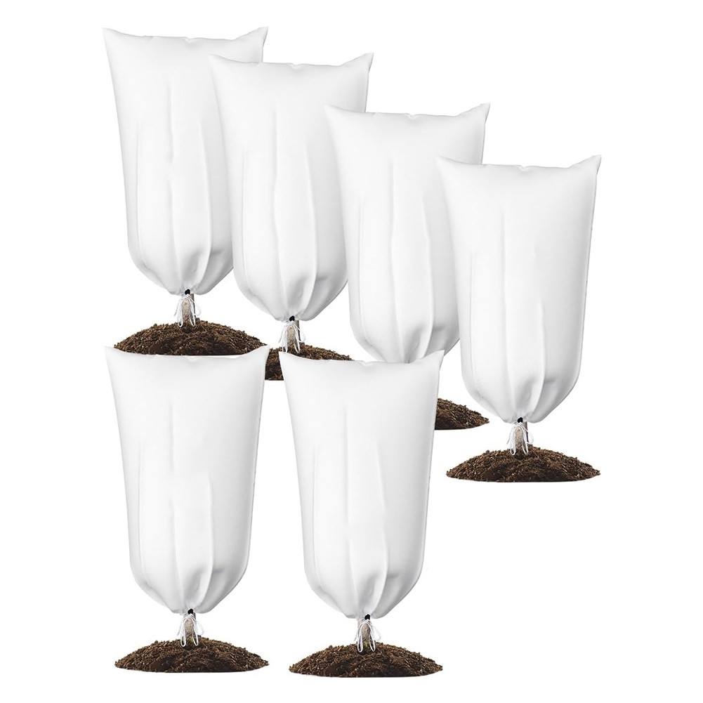 2X(6pcs Outdoor Plant Protectors Plant Covers Freeze , 24x32inch Cold5439