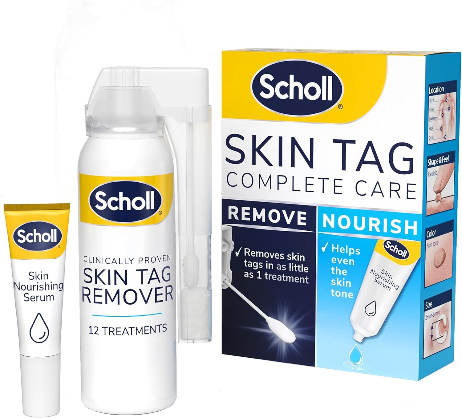 Scholl Complete Care Skin Tag Removal Kit - Safe & Effective Skin Tag Remover -