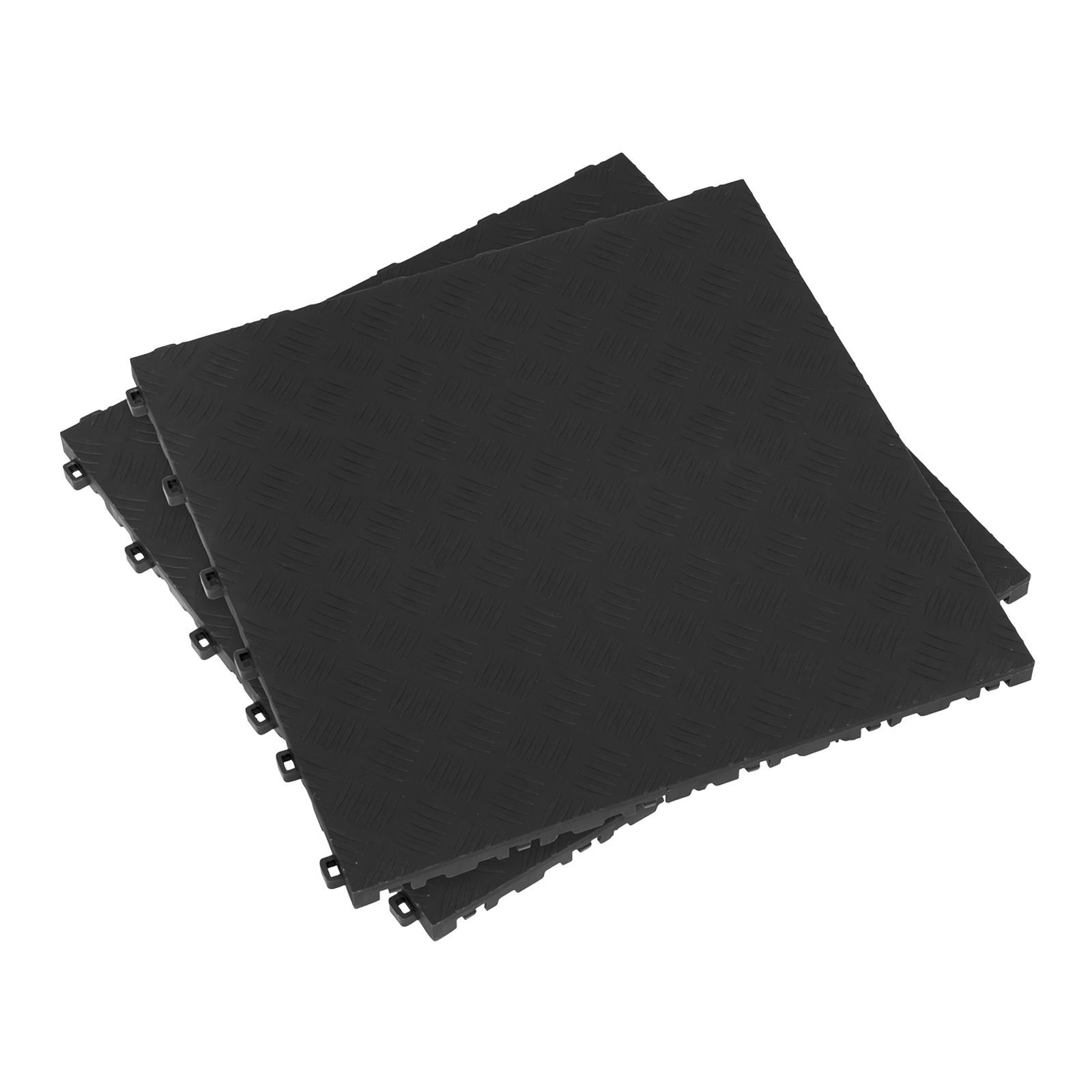Sealey Pack of 9 Polypropylene Floor Tile 400 x 400mm Black Treadplate - FT3B