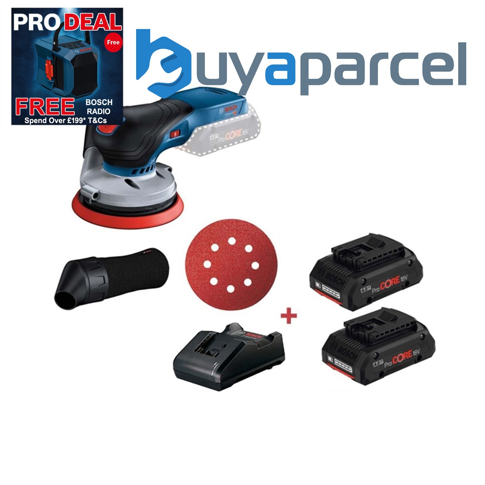 Bosch GEX 18V-125 Brushless 18v Random Orbital Sander GEX 18V125 - 2 x 4ah Batt