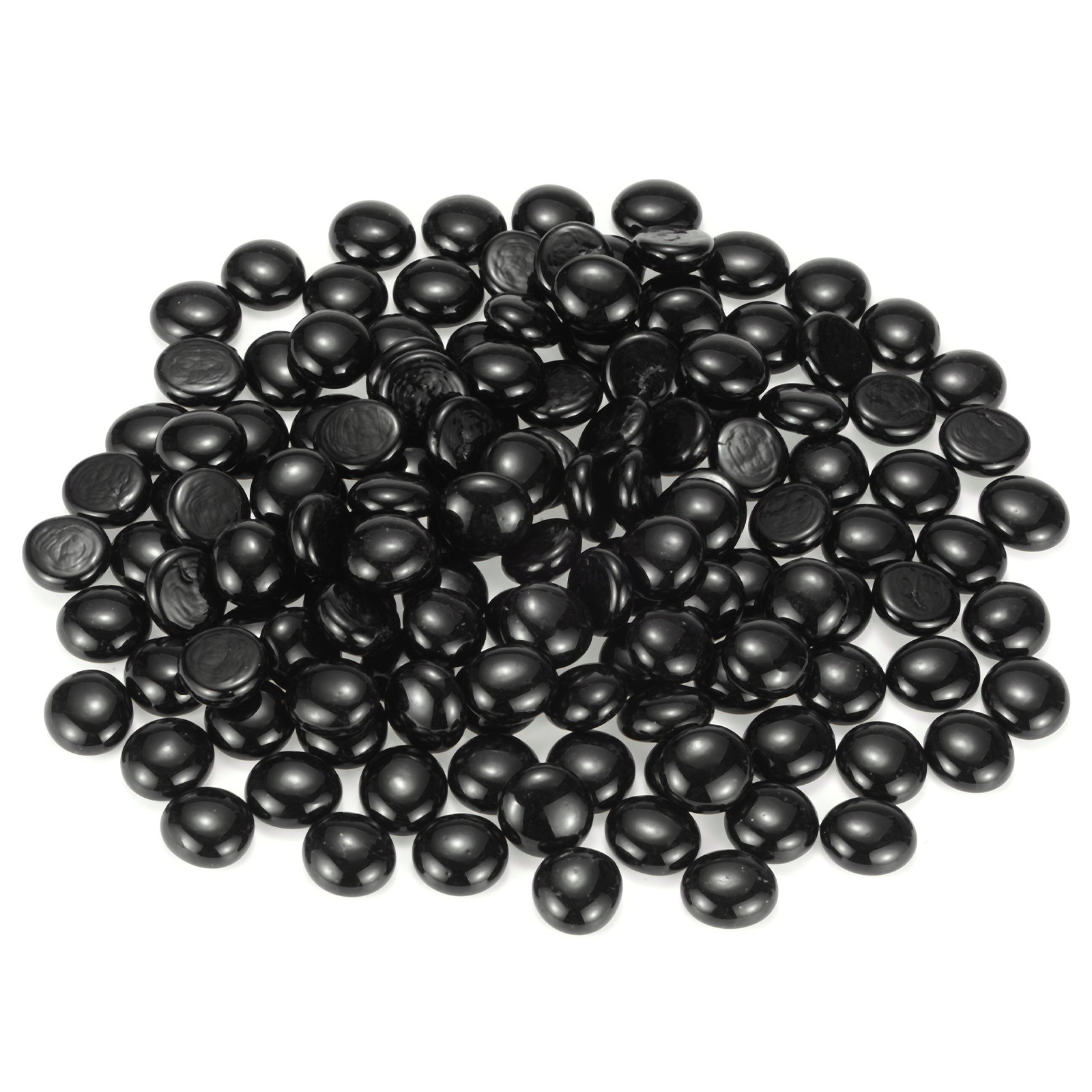 High Luster Round Fire Glass Beads for Crafts 18-22mm, 1.98-Pound [Black]