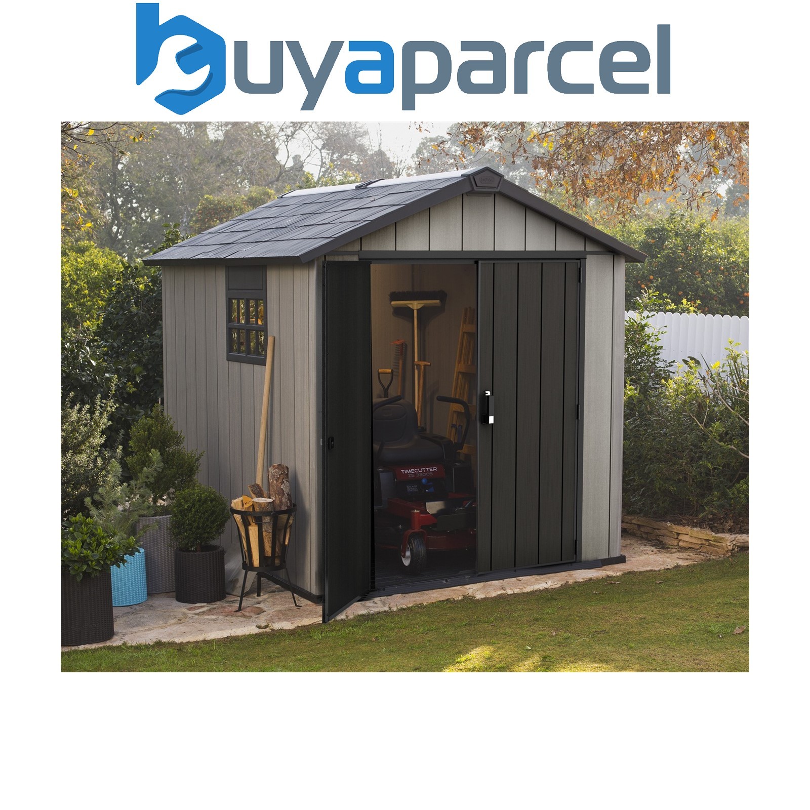 Keter Oakland 759 Composite Garden 7ft x 9ft Shed Outdoor Storage Grey Resin