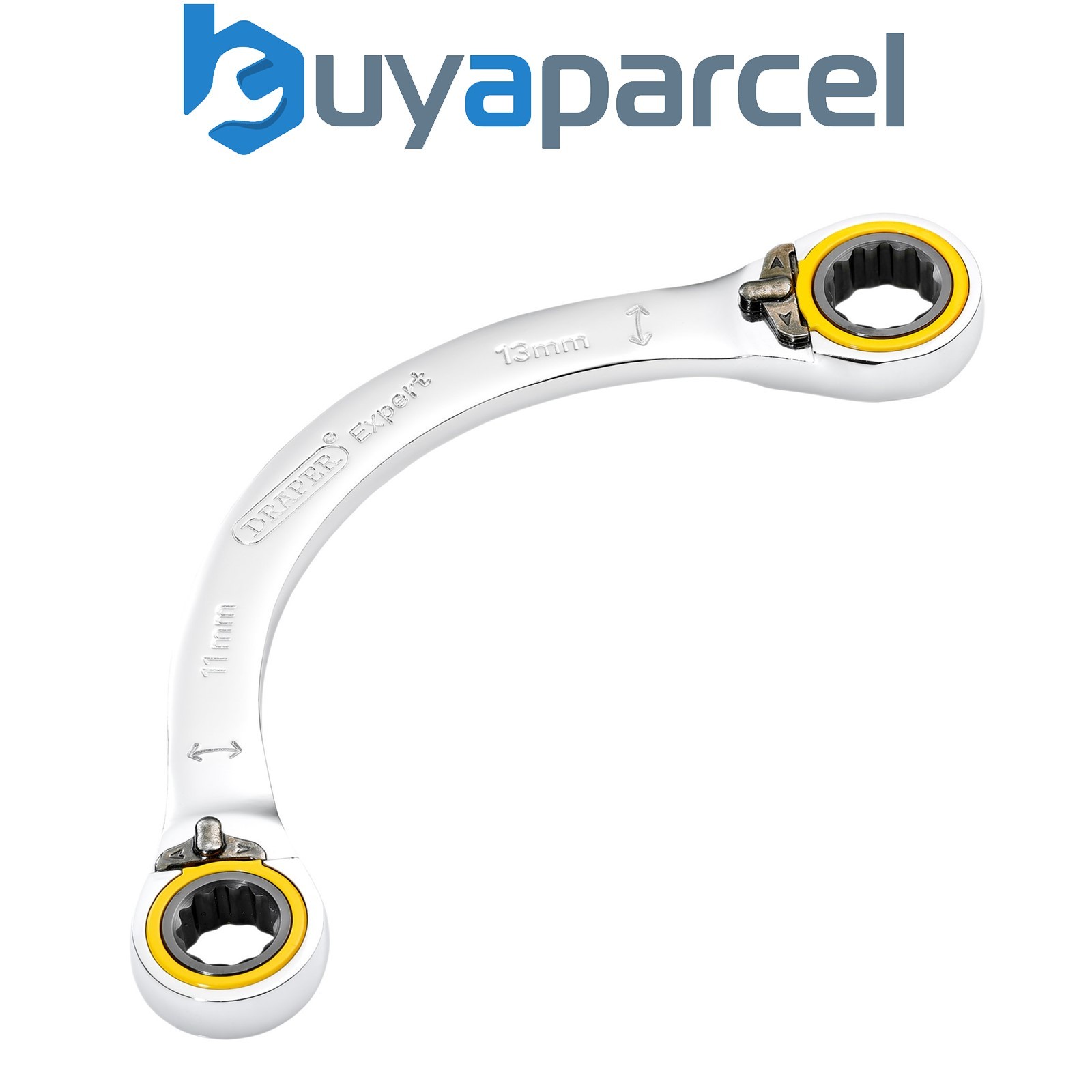 Draper 03934 Draper Expert HI-TORQ Double Ring Ratchet Half Moon Spanner, 11 x 1
