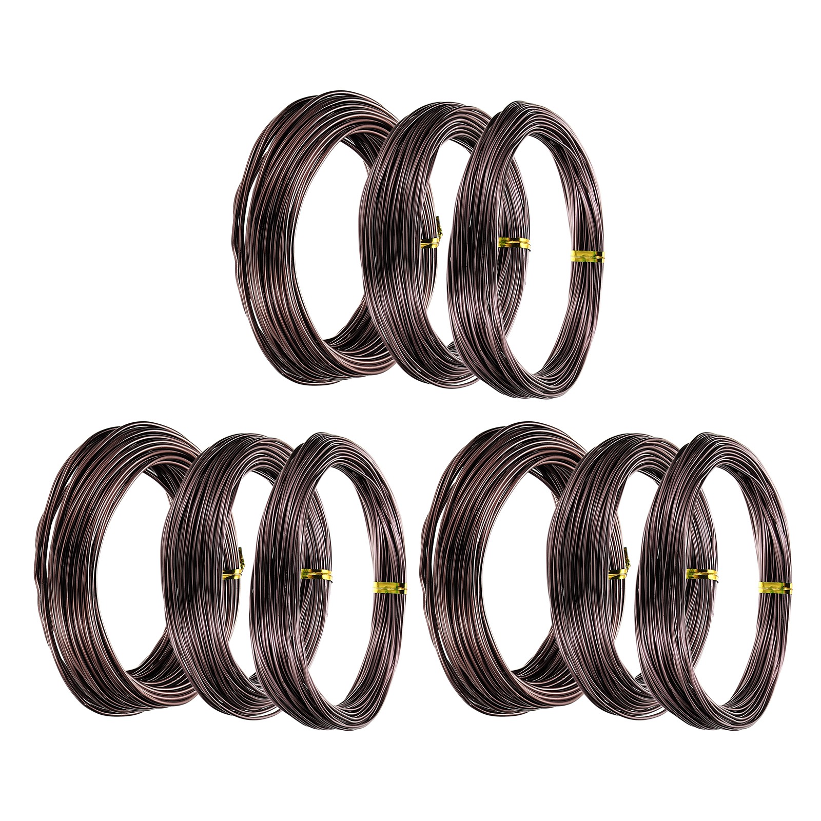 9 Roll 1mm/1.5mm/2mm Bonsai Training Wire 49.2 Feet Brown