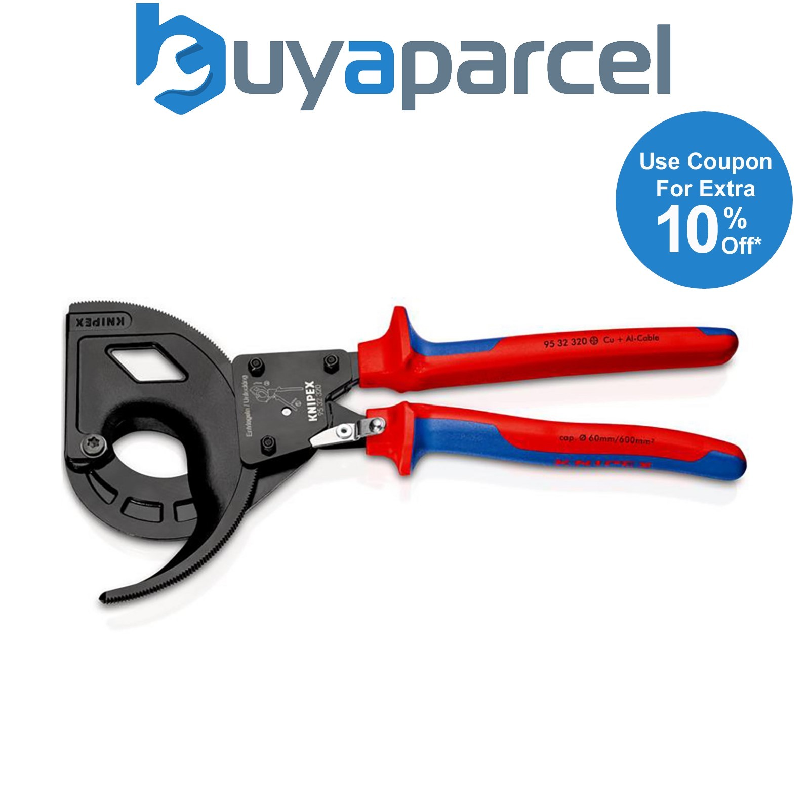 Draper 25882 KNIPEX 95 32 320 Cable Cutter, Ratchet Principle, 3-Stage, 320mm