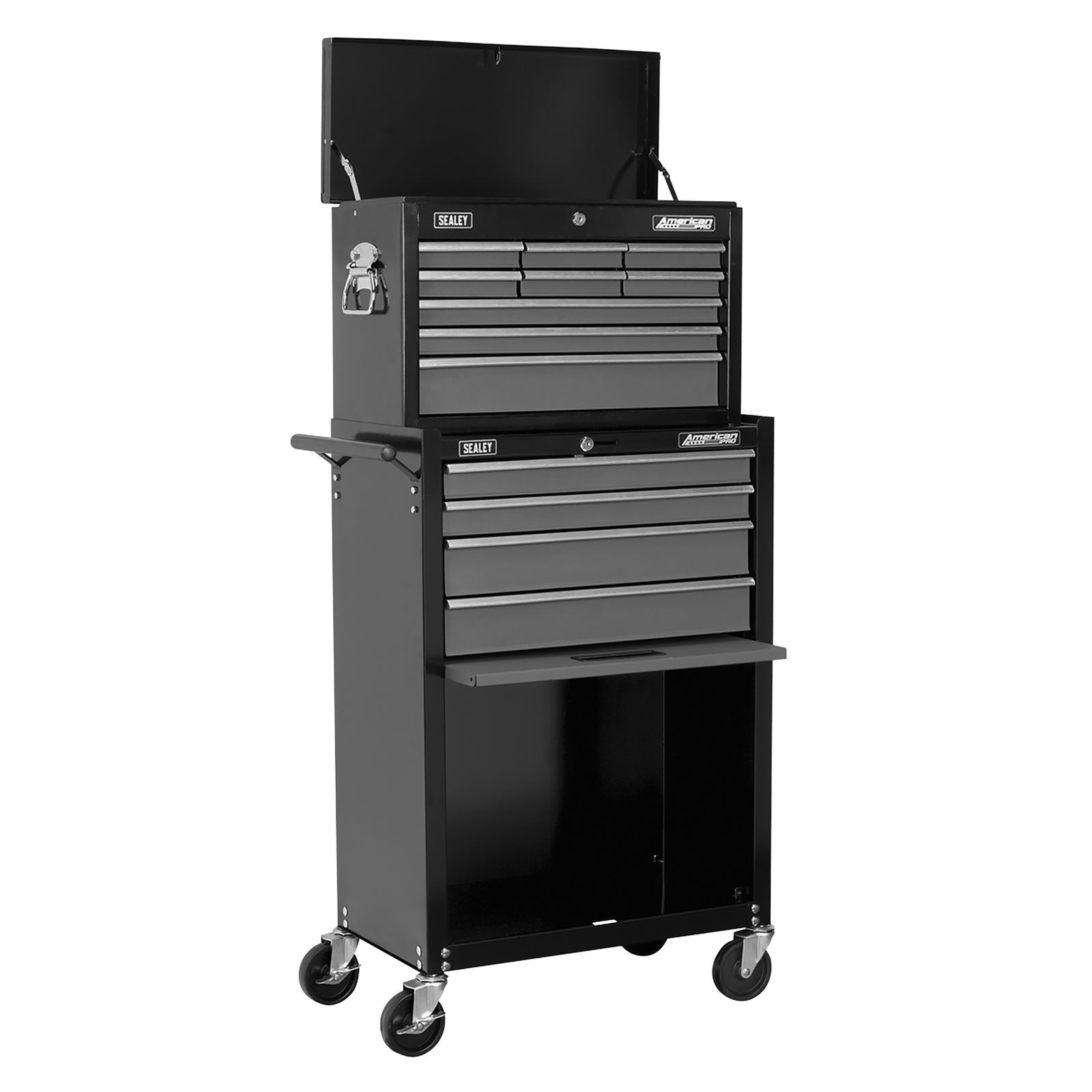 Sealey 13 Drawer Topchest & Rollcab Combination - Black/Grey - Part No. AP2513B