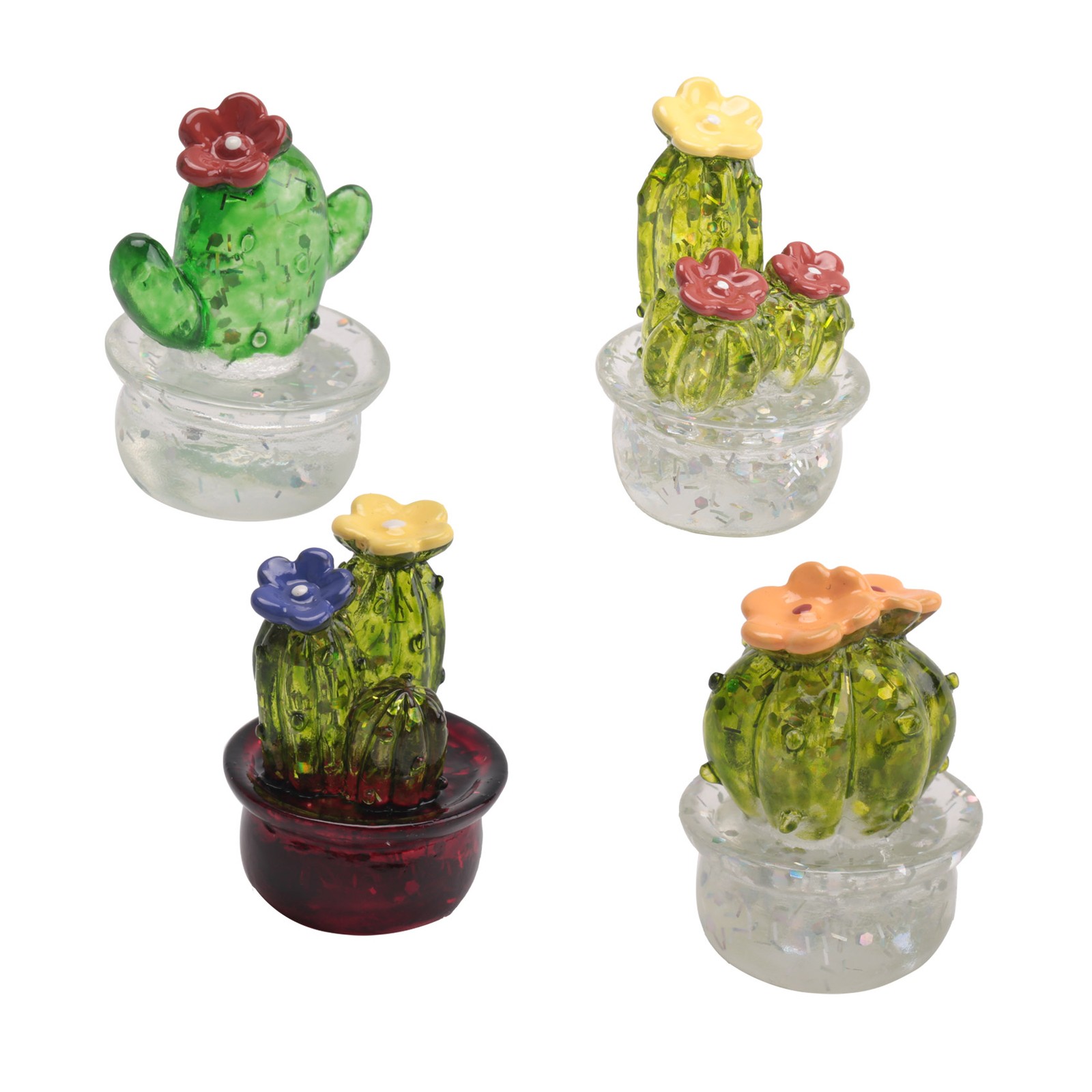 10X(4Pcs Plant Art Cactus Figurines Home Decoration, A E5J4)9647