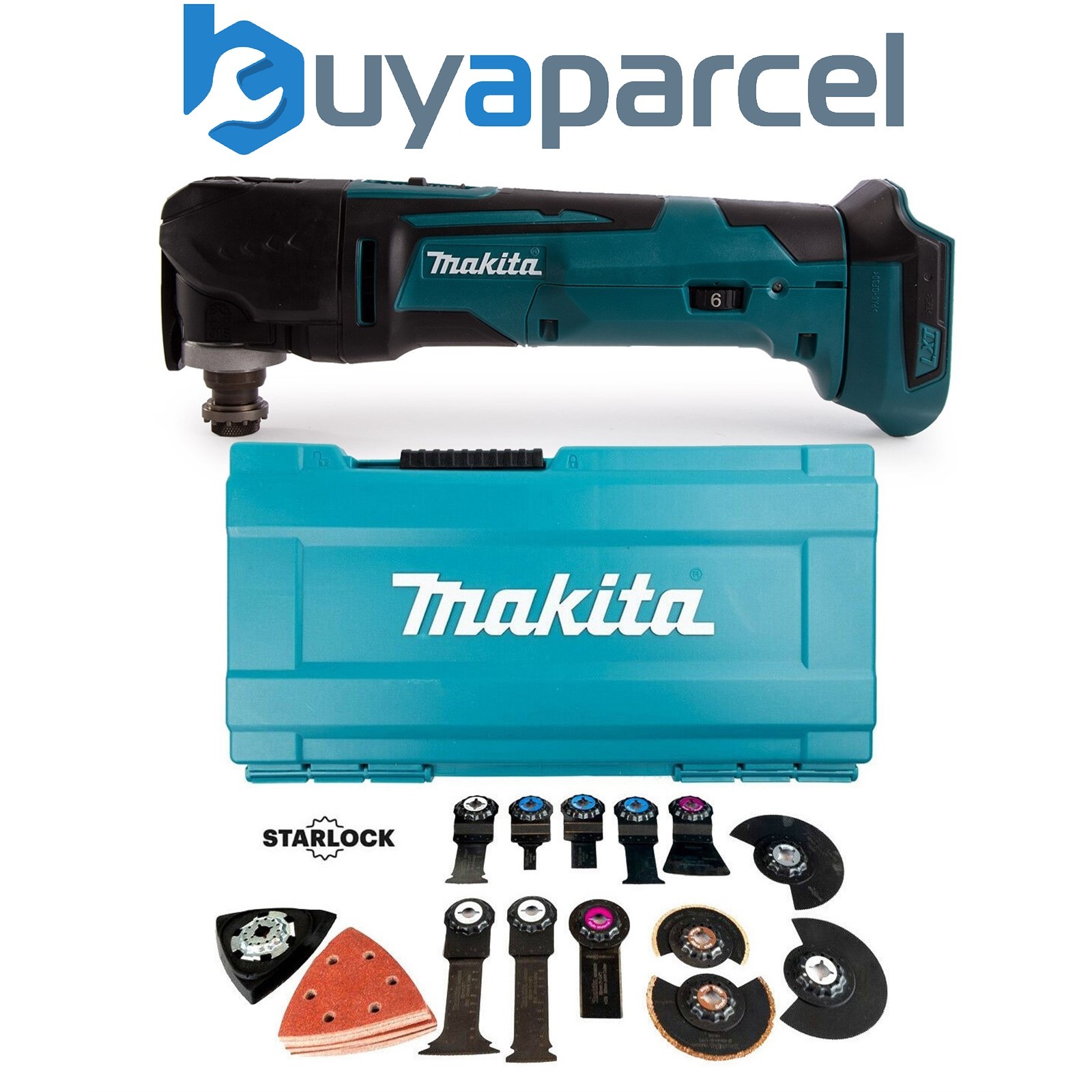 Makita DTM51Z 18v Multi Tool Keyless Blade Change + 44 Piece Accessory Set + Box