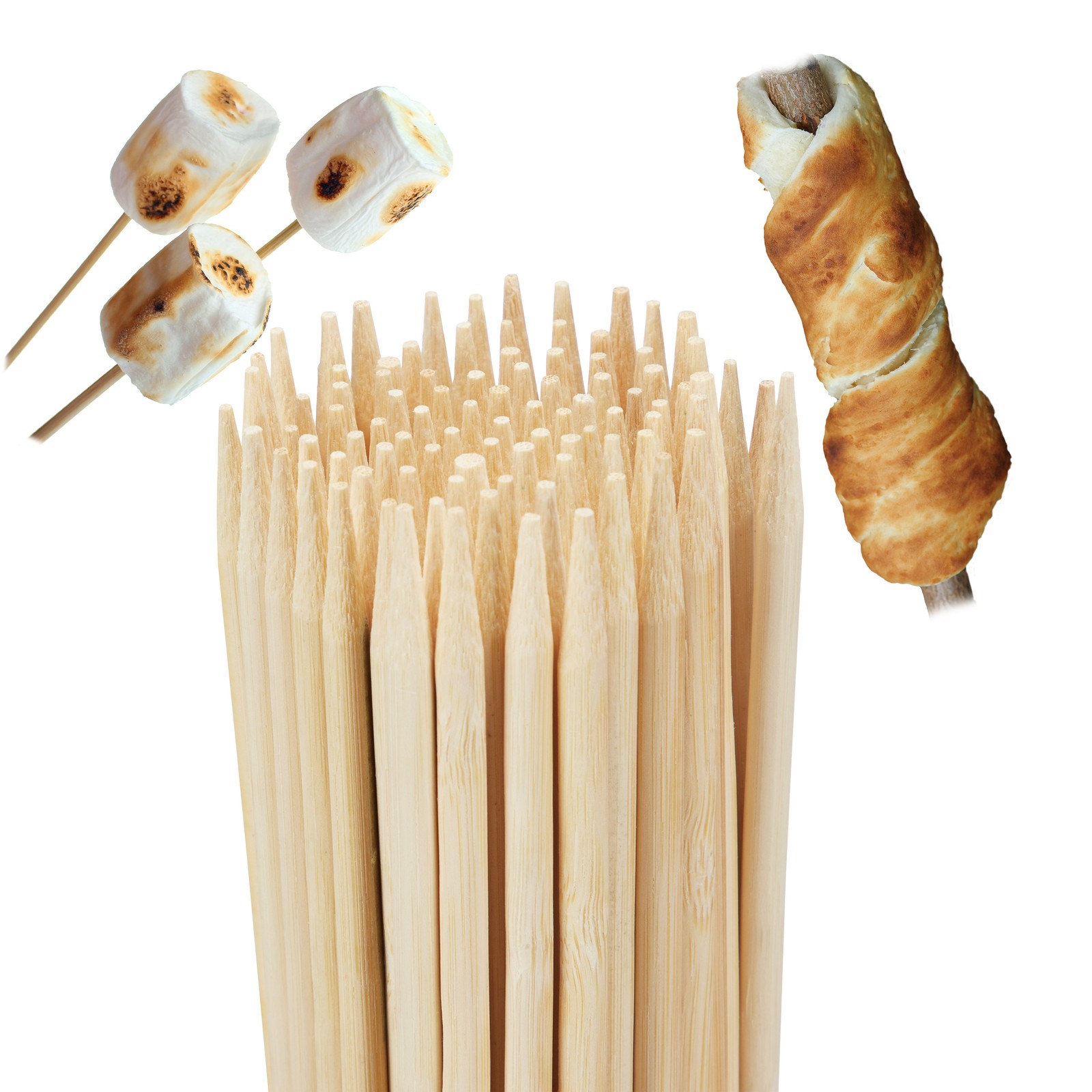 Bamboo skewers Natural Kebab Sticks 90 cm Bamboo Barbecue Sticks 200 pieces