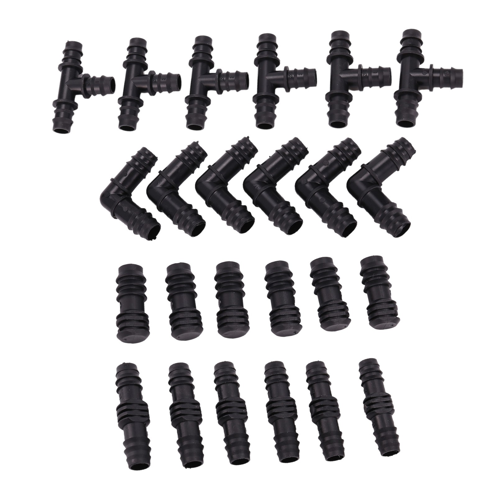 5X(Irrigation Fittings Kit for Drip Tubing -6 Tees, 6 Couplings, 6 Ends, 61715