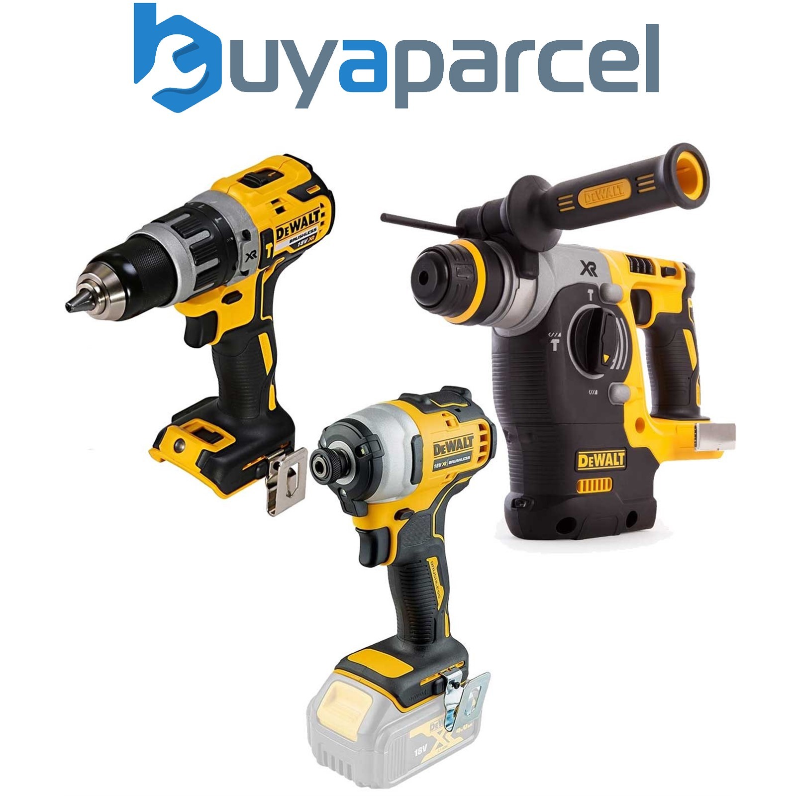 Dewalt DCK368 18v XR Brushless Kit - DCD796 Drill DCF887 Impact DCH273 SDS Bare