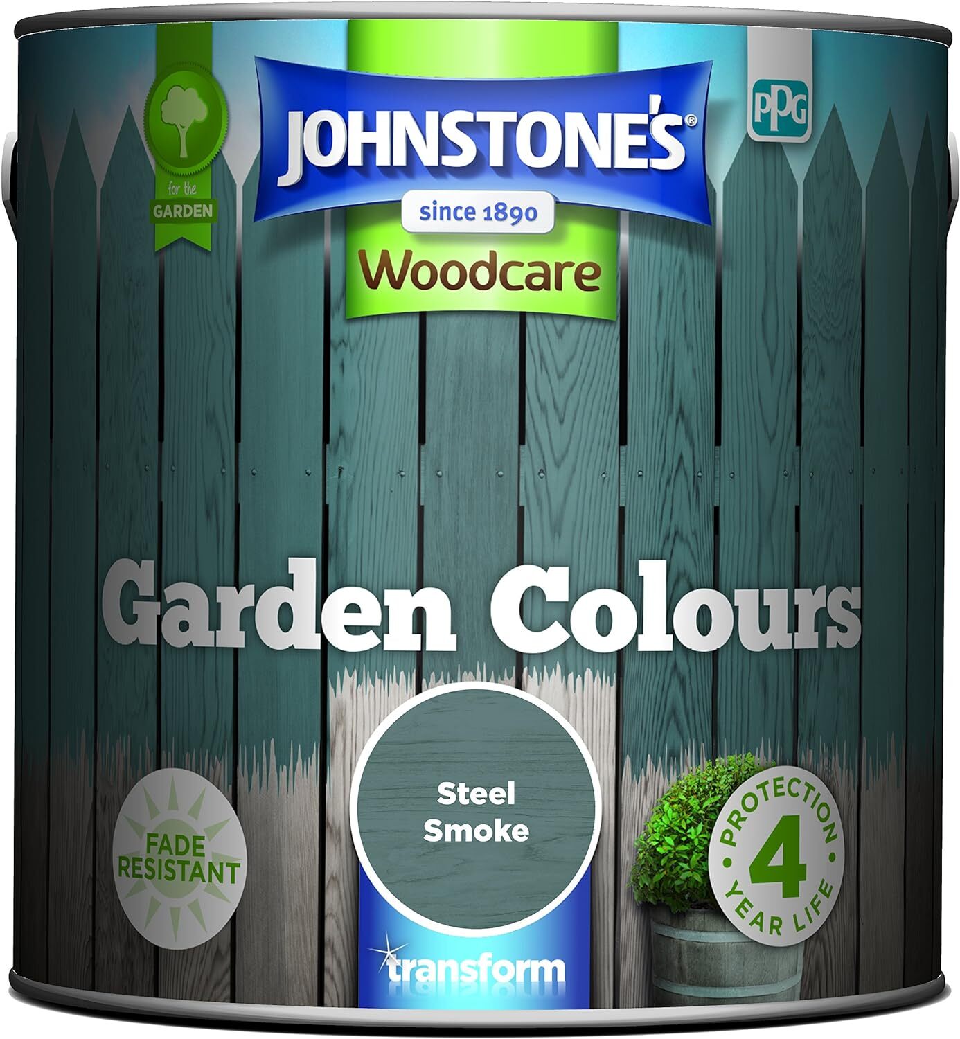 Johnstone’s - Garden Colours - Steel Smoke - Exterior Wood Paint - Fade Resis