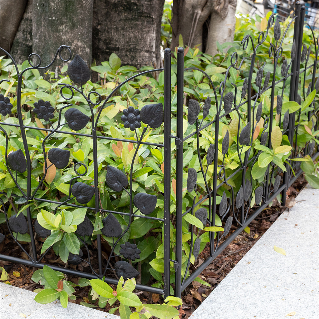 Set of 5 Heavy Duty Garden Fence Panels Nostalgic Style Yard Fence for Inserting