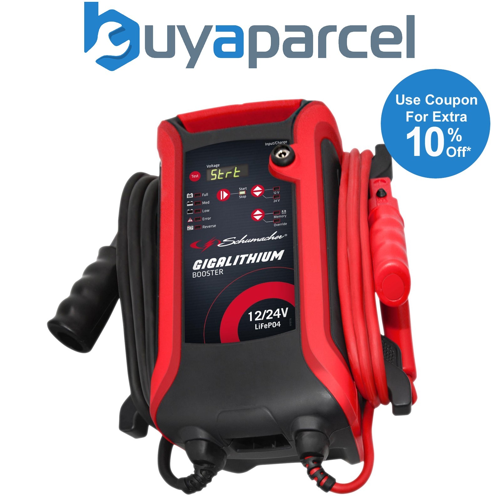 Draper 13757 Schumacher GIGA 12/24V Lithium Booster, 2000/1000CA