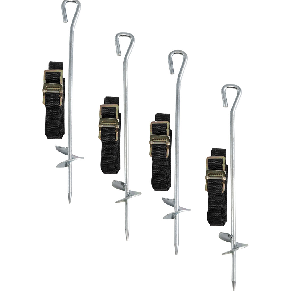 4pc Heavy Duty Trampoline Ground Anchor Set - Universal Turf Lawn Tie Down Pegs
