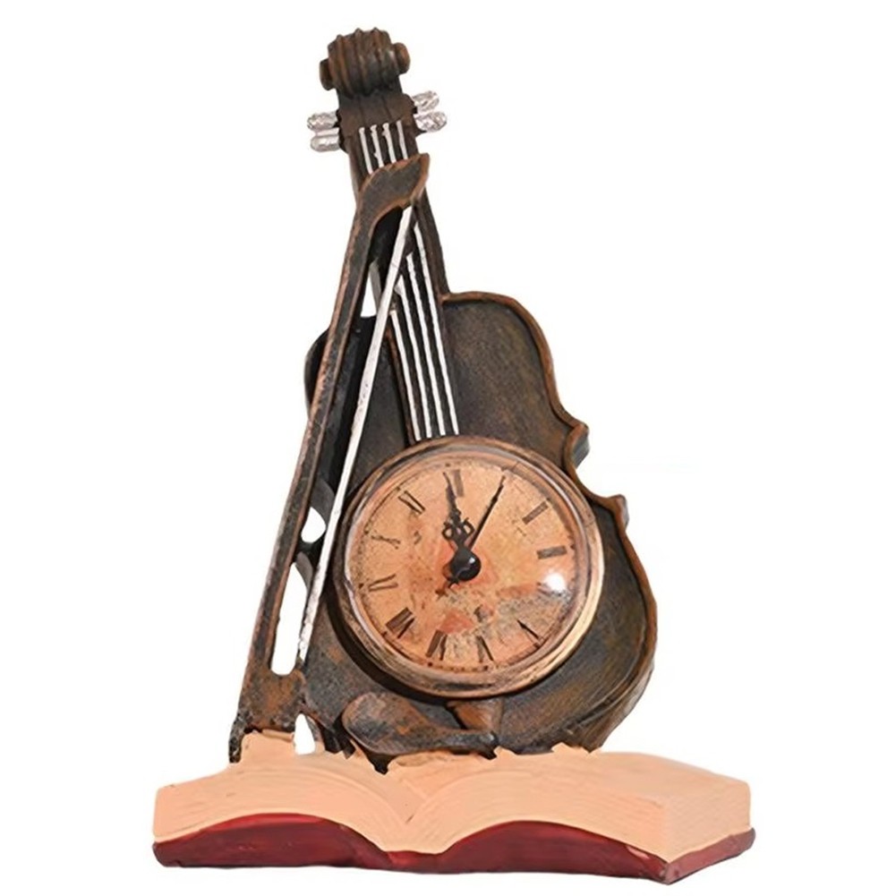 Clock Desk Decor Resin Clock Figurine Vintage Shaped Clock Desk Clock2766