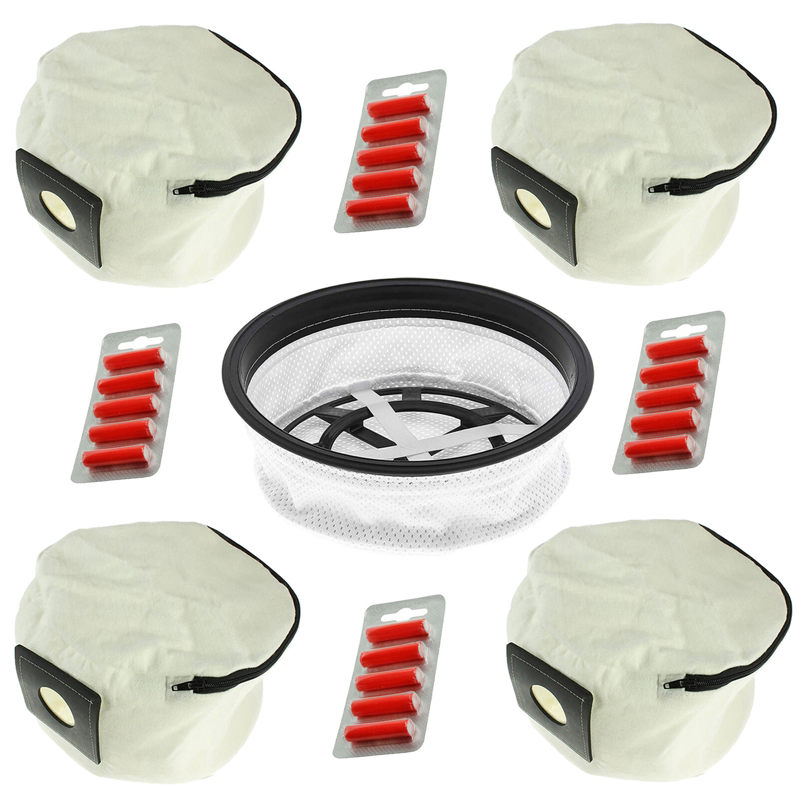 4 x Zip Cloth Reusable Dust Bags + 11" Filter for HENRY HETTY 160 Cordless + F