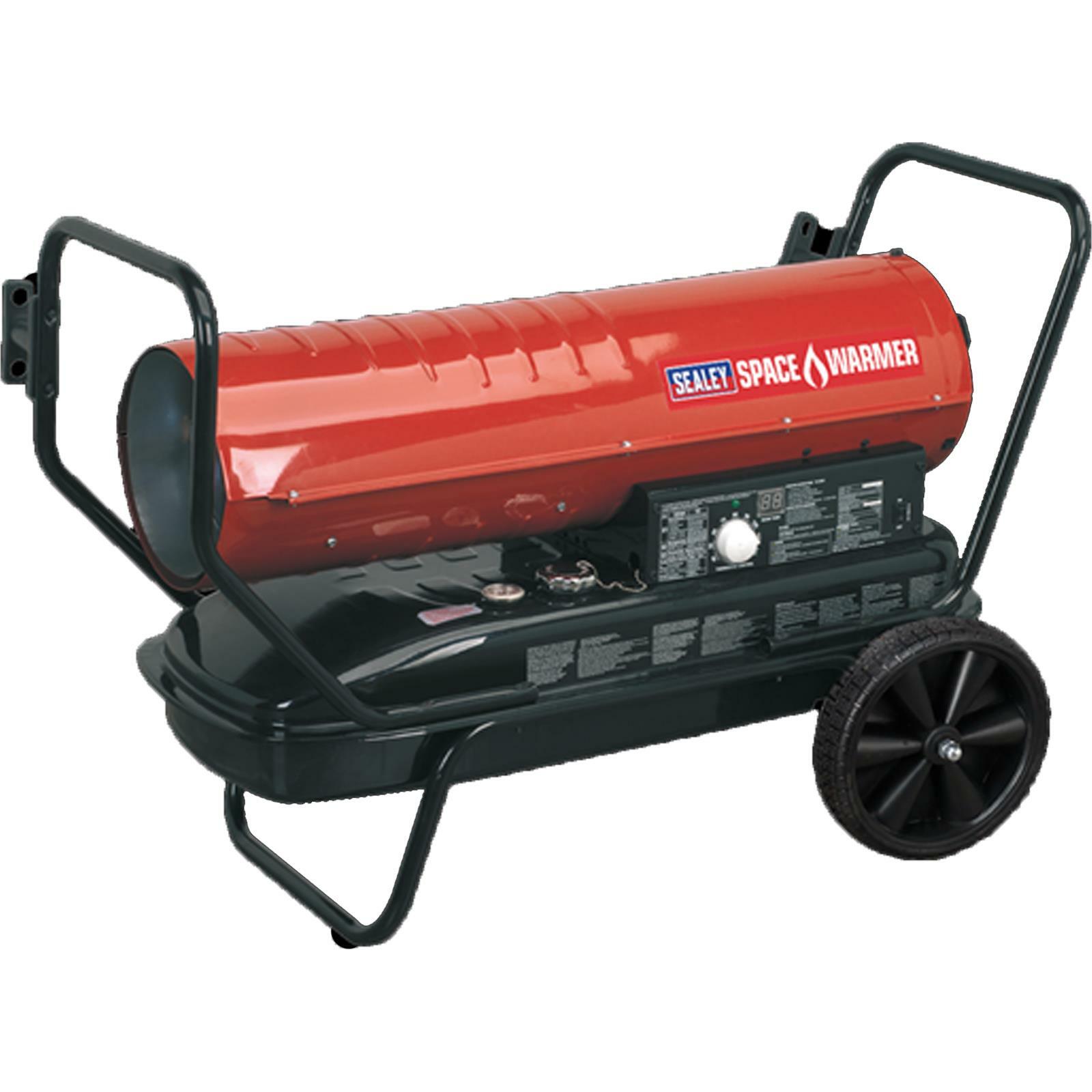 Sealey 125000Btu/Hr Space Warmer Heater With Wheels Thermostat Fittings
