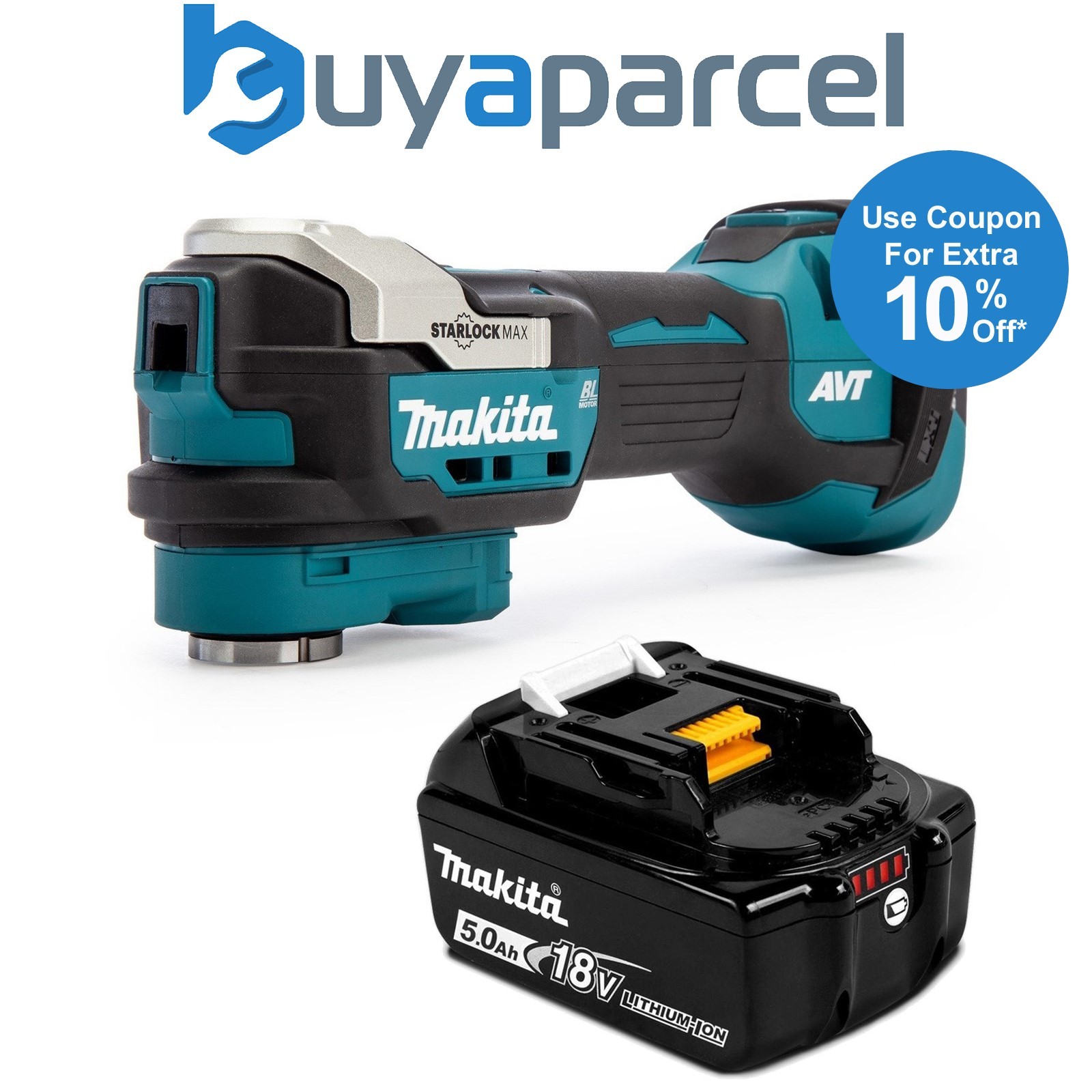 Makita DTM52Z 18v LXT Brushless Multi Tool Starlock Keyless Blade + BL1850