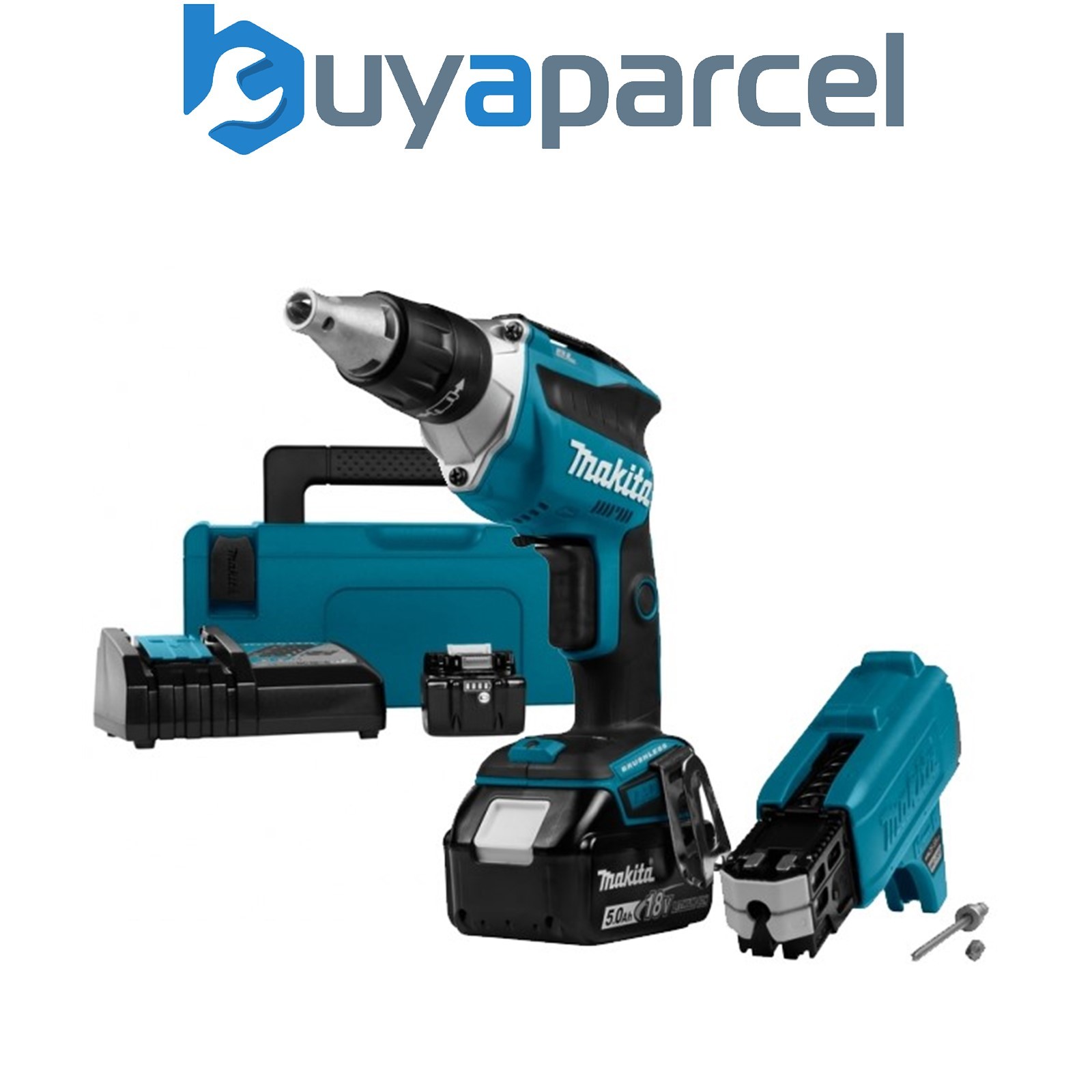 Makita DFS452TJX2 18v Brushless Collated Autofeed Drywall Screwdriver -2x5.0ah