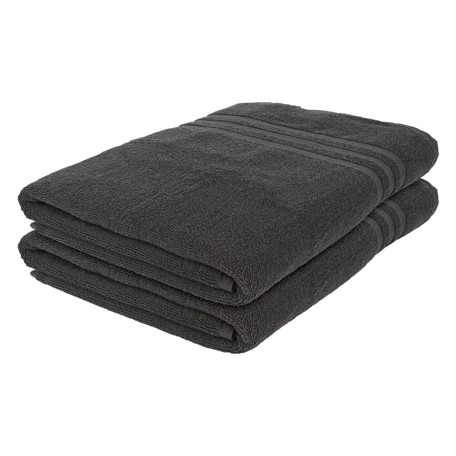 2x Charcoal 160cm x 90cm Cotton Bath Sheets Large Jumbo Soft Luxury Towels