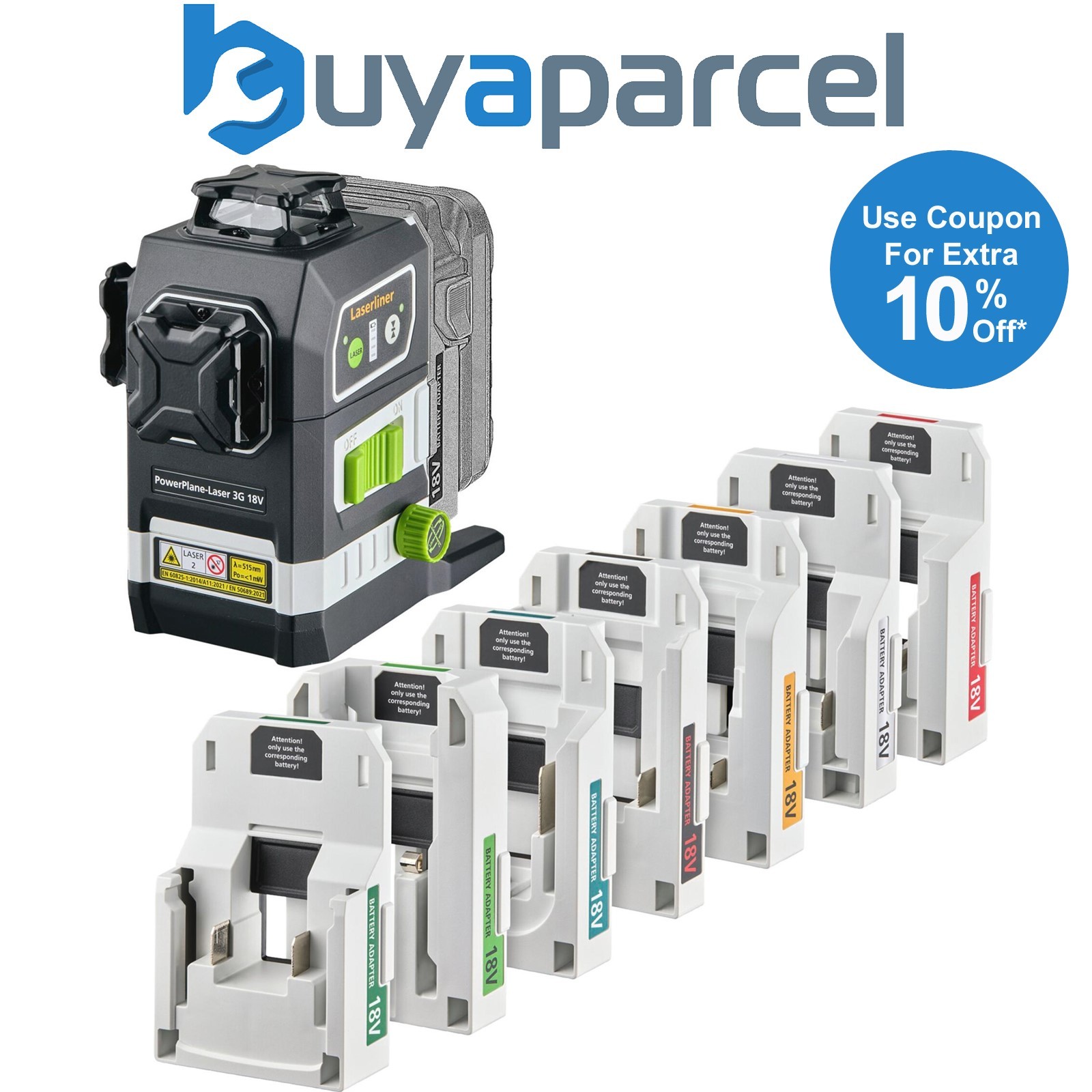 Draper 32168 Laserliner 036.380-1 PowerPlane-Laser 3G Multi-18V Set Three-Dimens