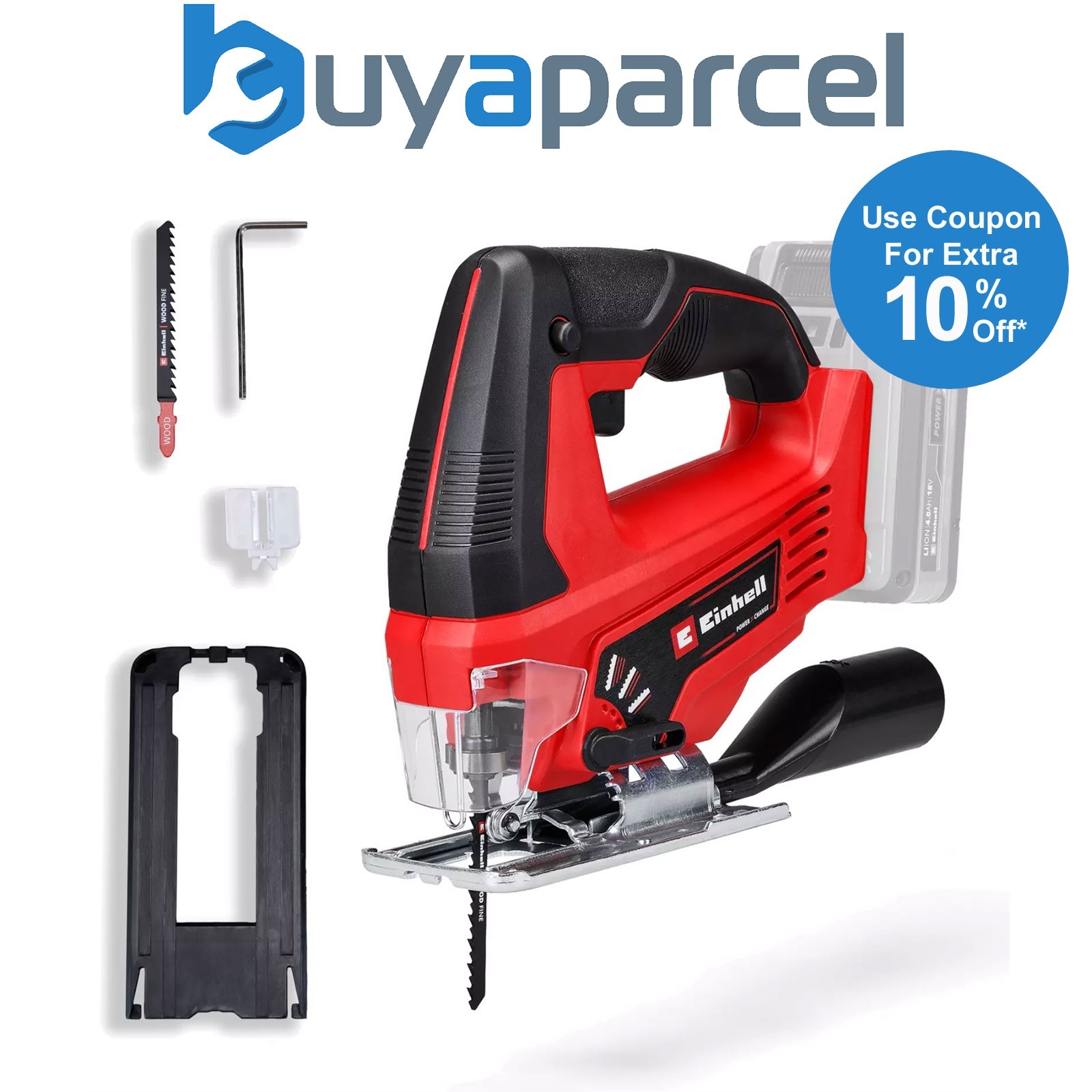 Einhell 18v Cordless Jig Saw TC-JS 18 Li Power X-Change + KWB Blade - Body Only