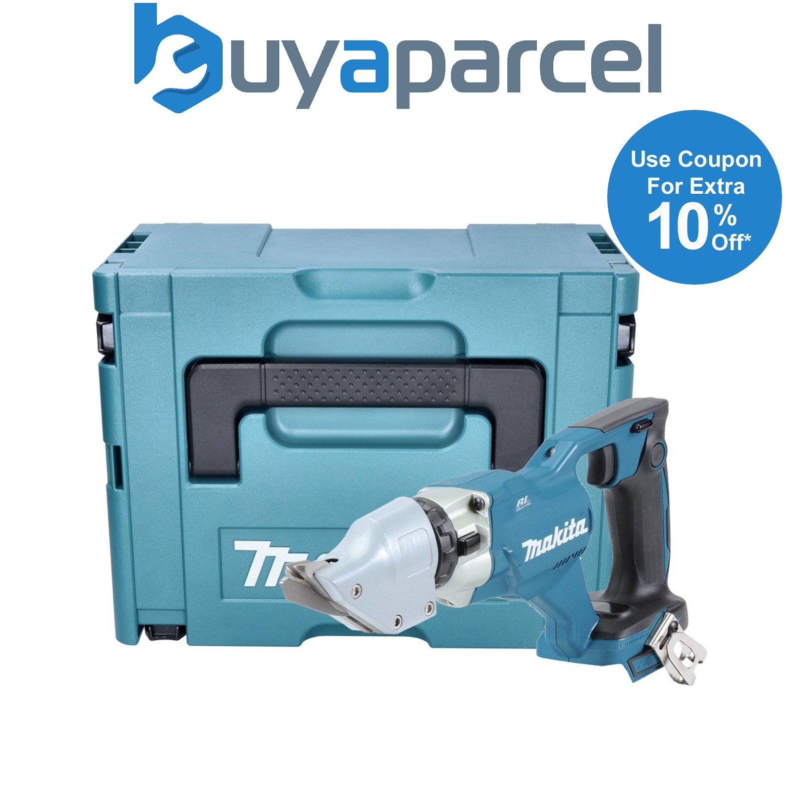 Makita DJS200Z 18V LXT Brushless 14 Gauge 2mm Straight Shear Body + Makpac Case