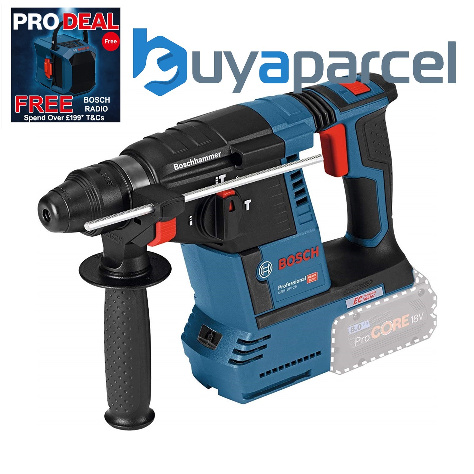 Bosch GBH18V-26 18v 3 Function Brushless SDS Drill GBH18V26 - Bare Tool