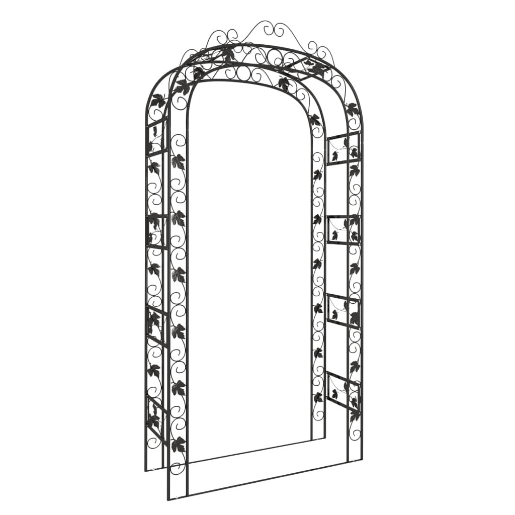 Garden Arch Black 116x45x240 cm Steel Rose Pergola Trellis Arbour vidaXL