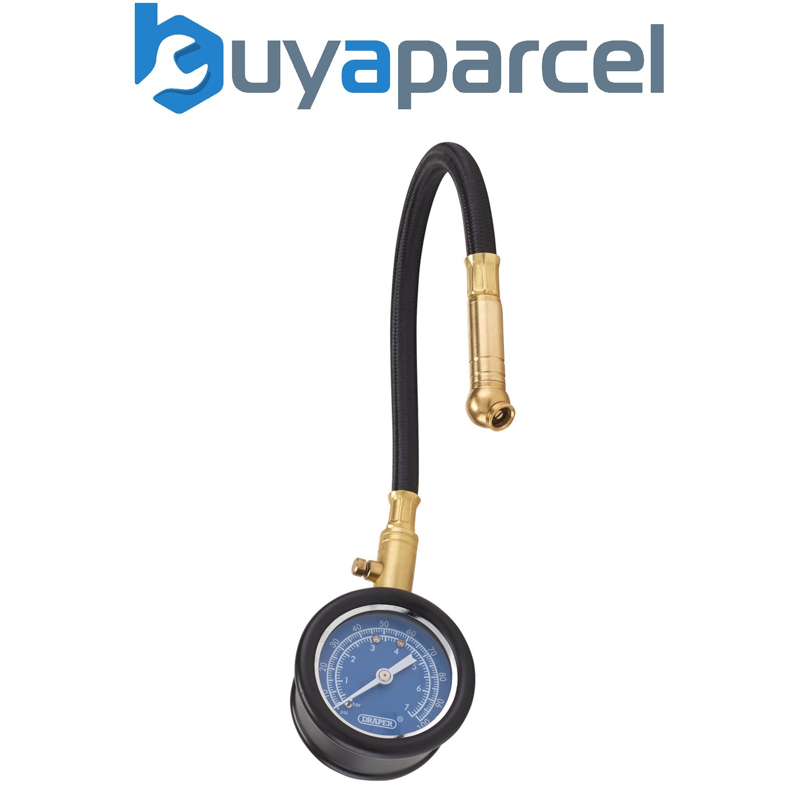 Draper 69924 Tyre Pressure Gauge with Flexible Hose