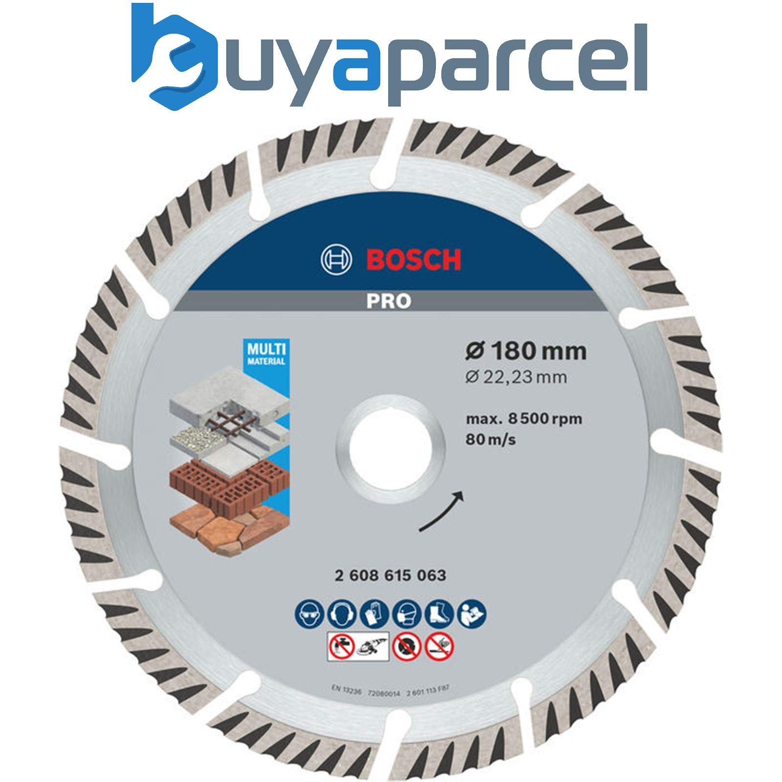Bosch PRO Multi Material Diamond Disc 180 x 22.23mm 2608615063