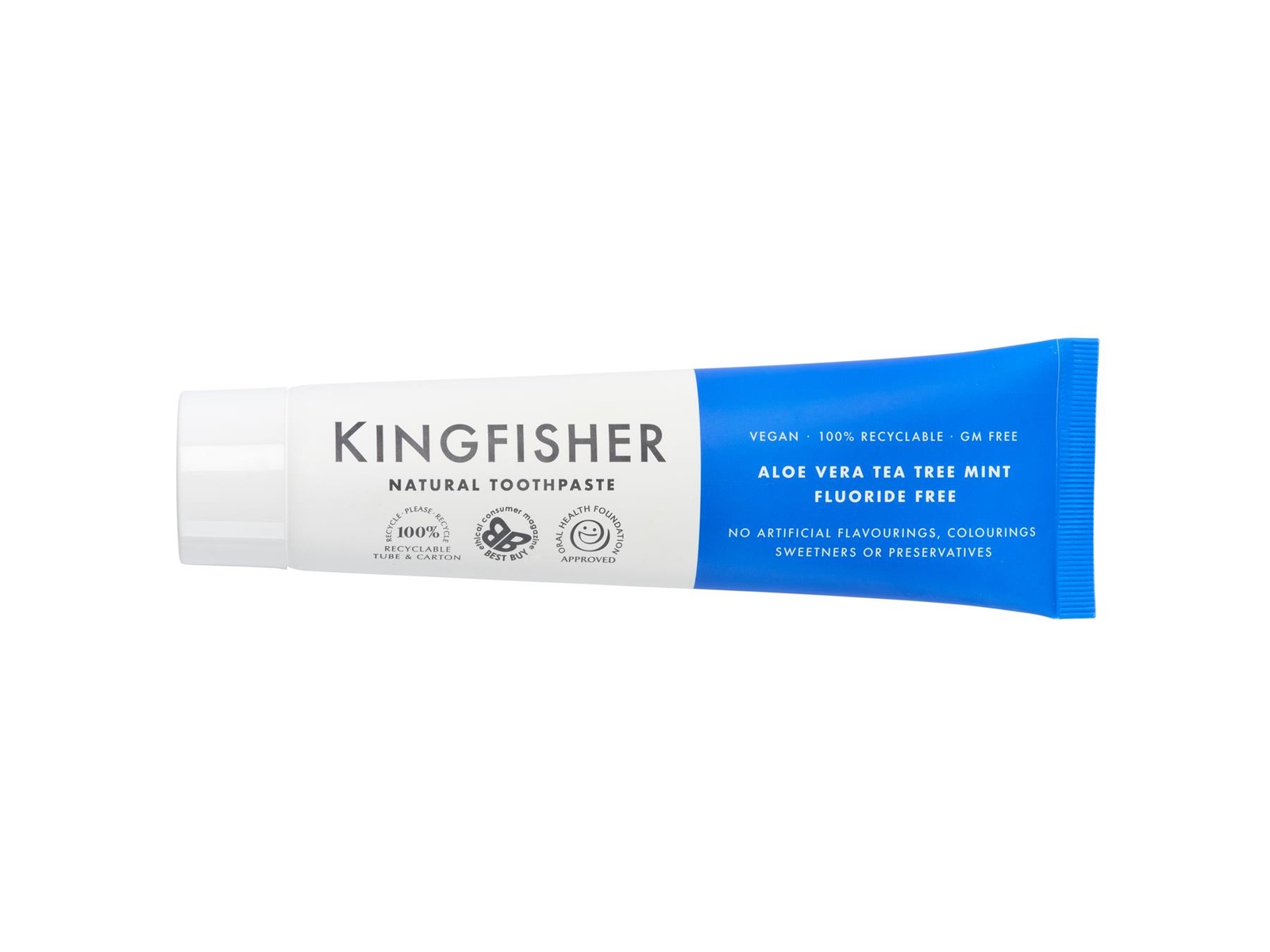 Kingfisher Toothpaste - Aloe Vera Tea Tree Mint - 100ml (Pack of 6)