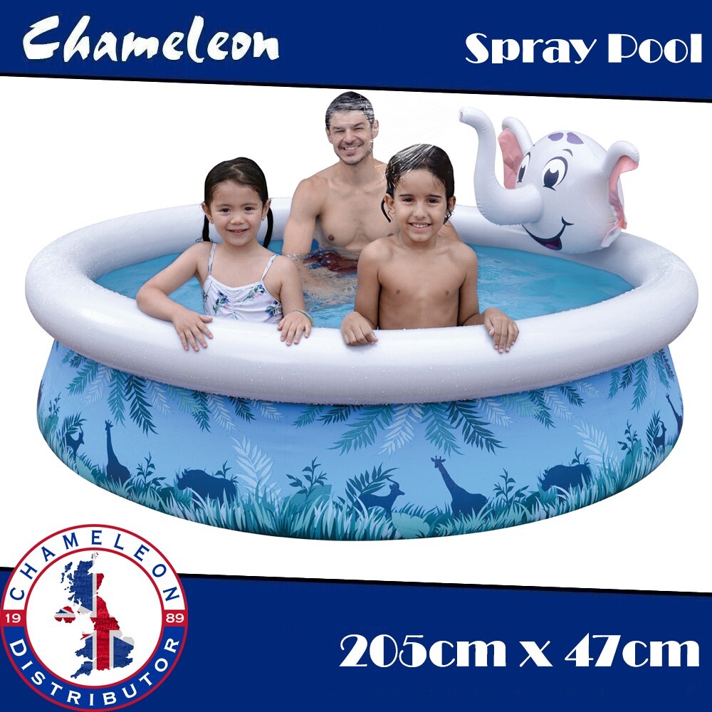 Swimming Pool Children Inflatable +Spray Family Paddling Pool 205 x 47cm