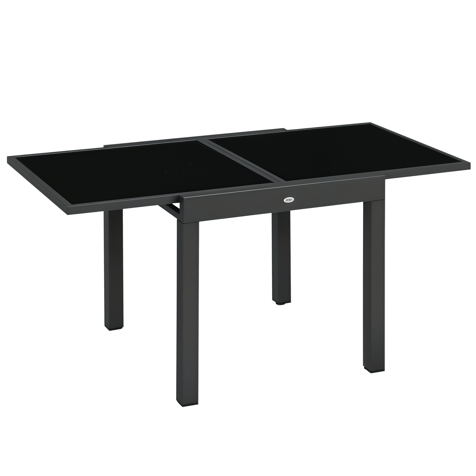 Outsunny Extendable Outdoor Dining Table Patio Table, Black