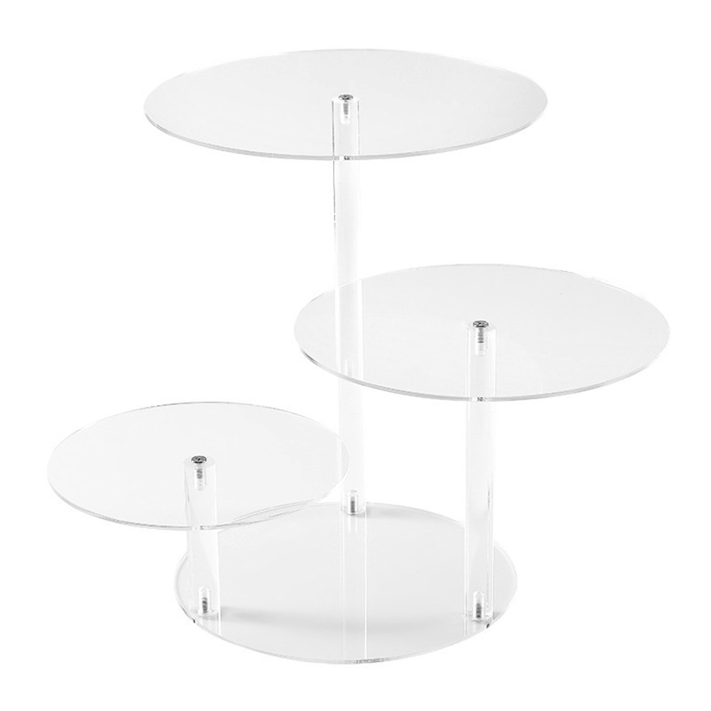 Round Acrylic Products Display Riser Stands, 3 Tiers Cupcake Stand Display9738